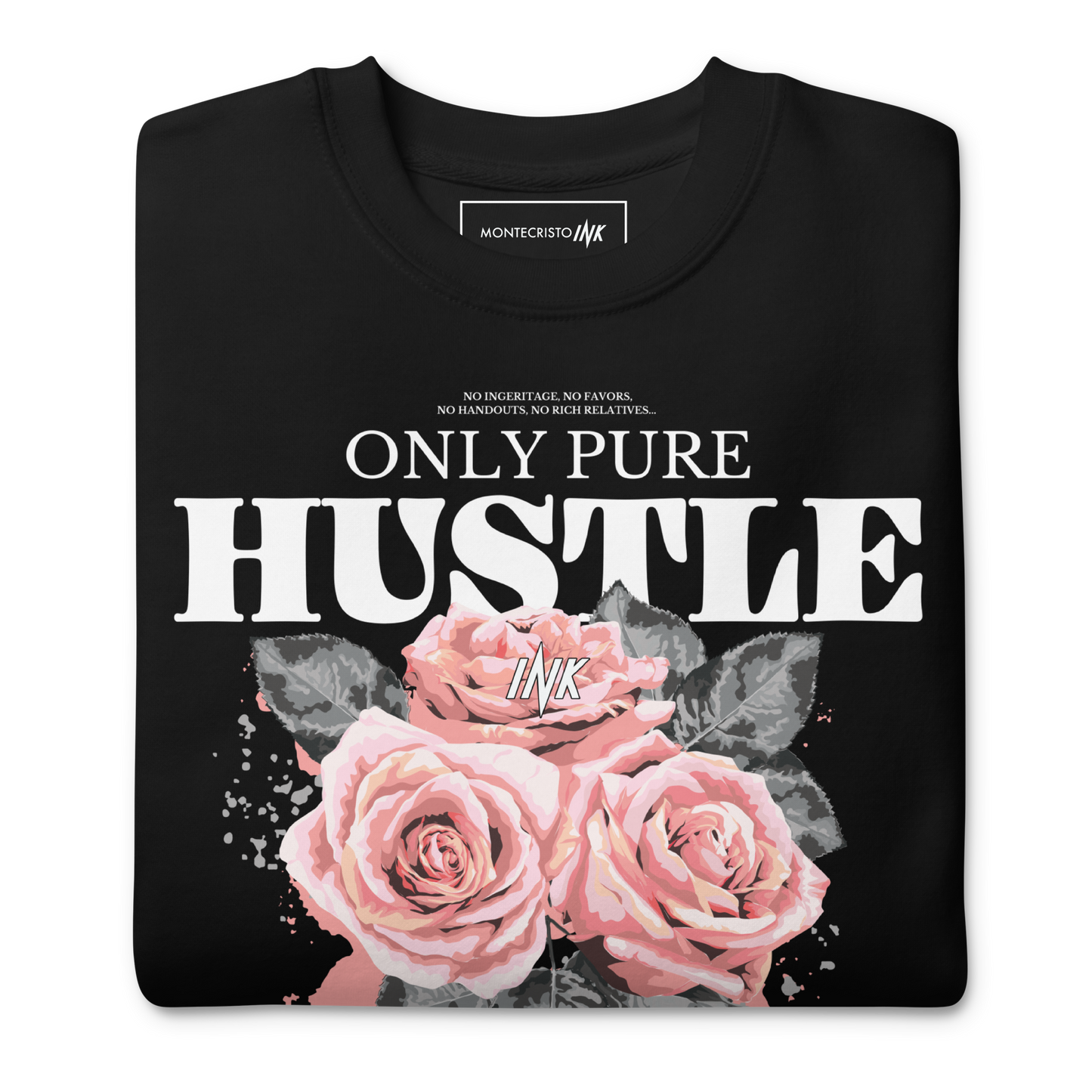 Essential Stylish Crewneck Premium Sweatshirt with "Only Pure Hustle" motif