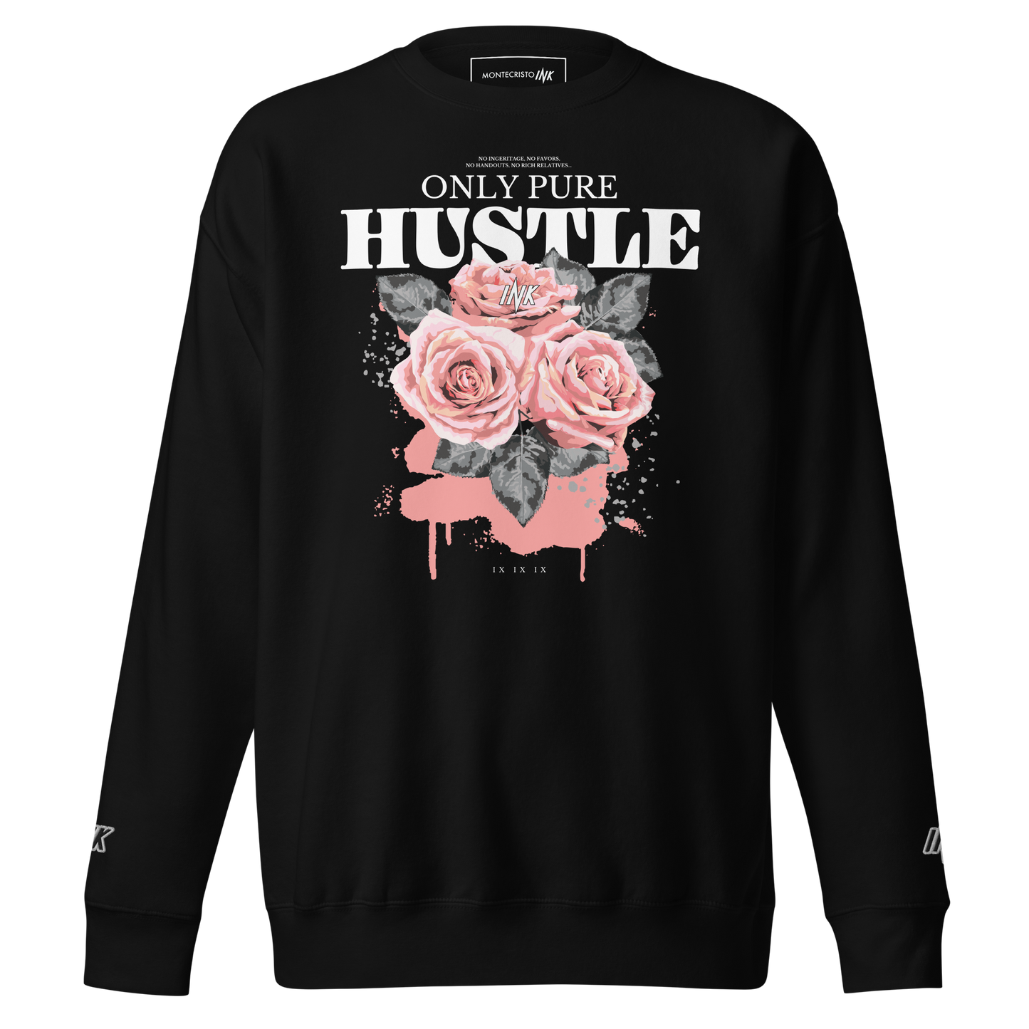 Essential Stylish Crewneck Premium Sweatshirt with "Only Pure Hustle" motif