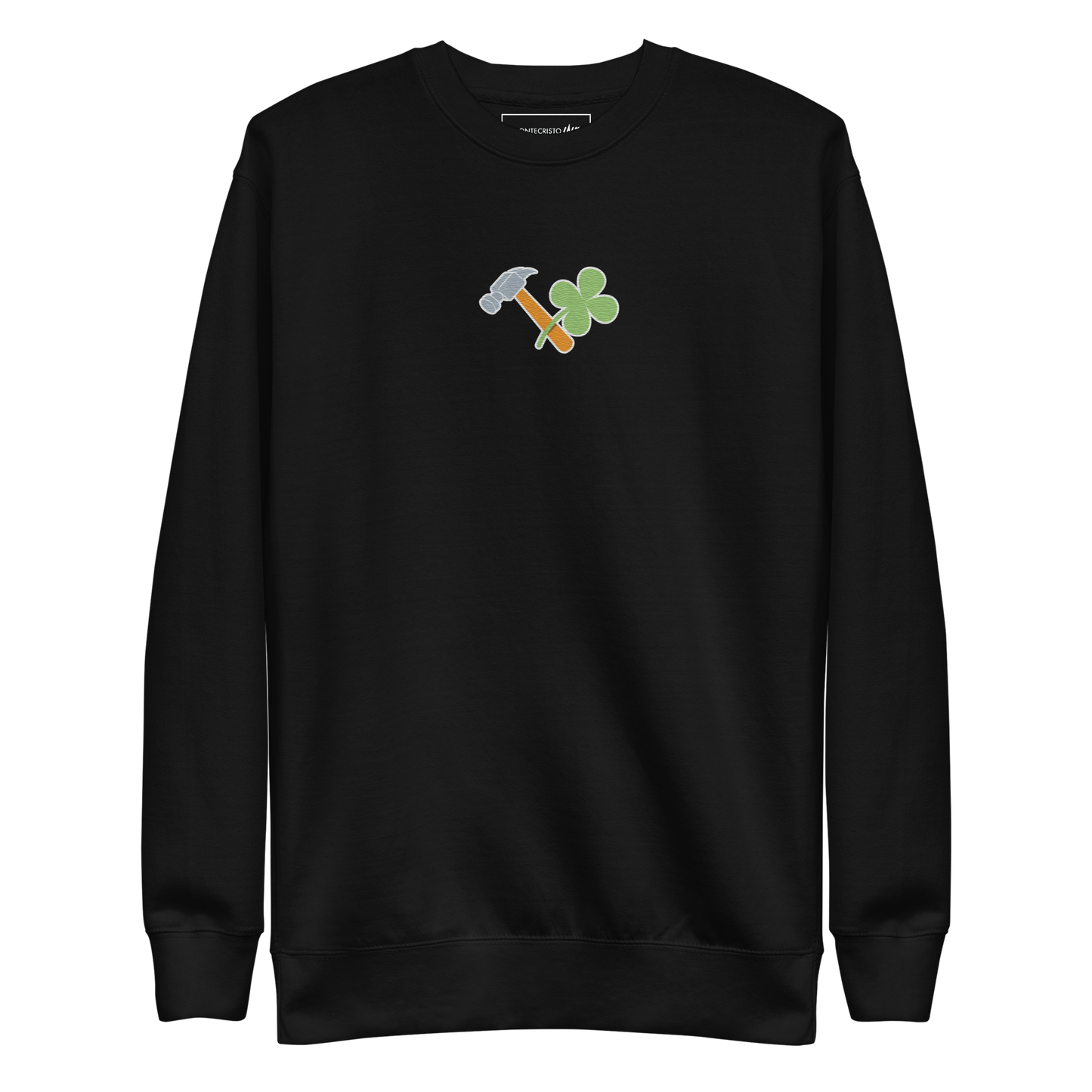 Essential Stylish Crewneck Premium Sweatshirt with embroidered "Lucky Worker" motif