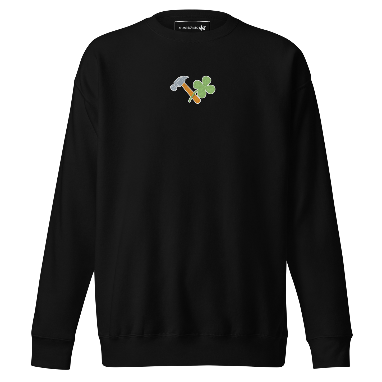 Essential Stylish Crewneck Premium Sweatshirt with embroidered "Lucky Worker" motif