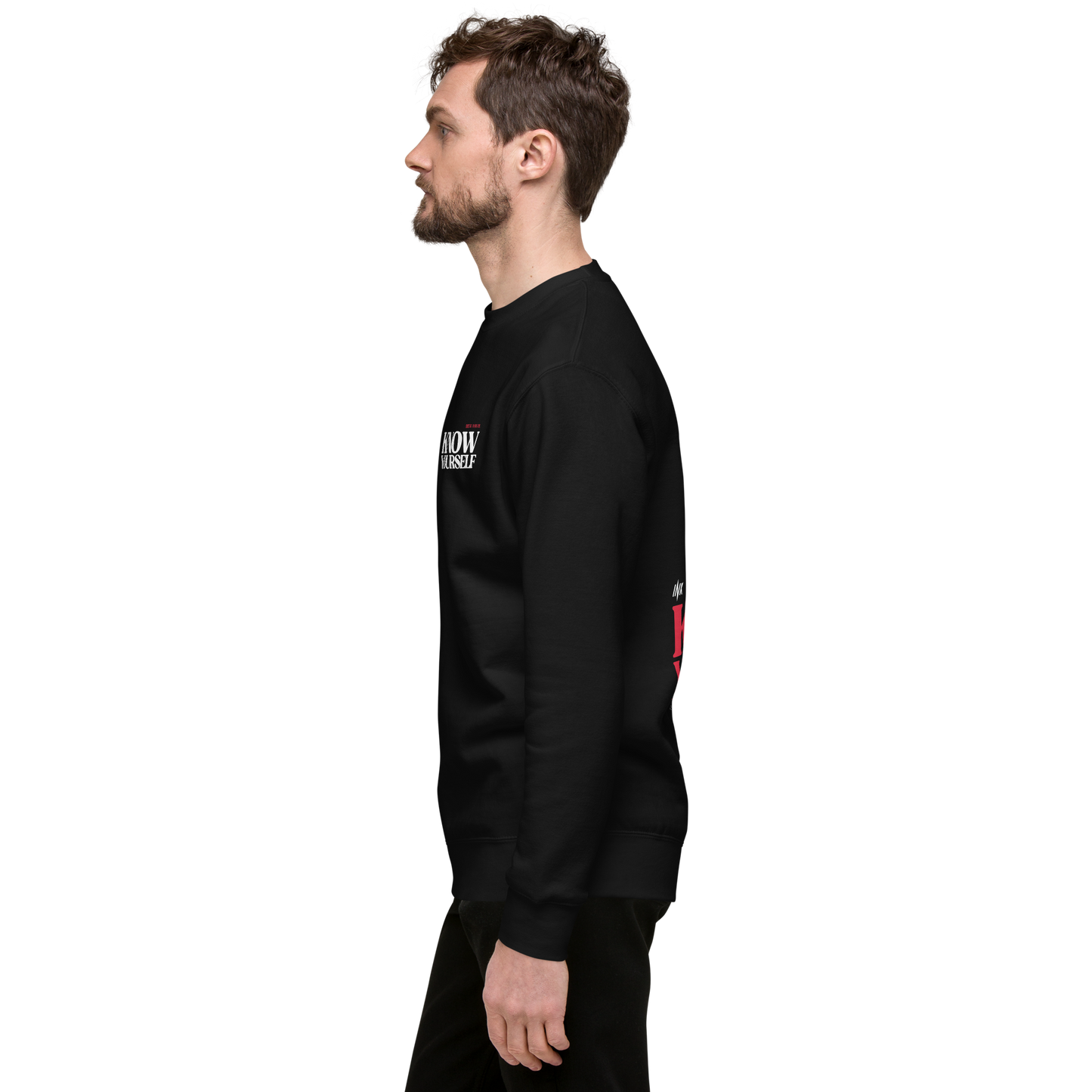 Essential Stylish Crewneck Premium Sweatshirt with "Know Yourself" design