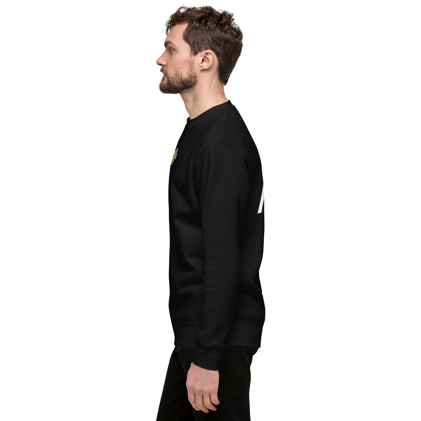 Essential Stylish Crewneck Premium Sweatshirt with embroidered "Lucky Worker" motif