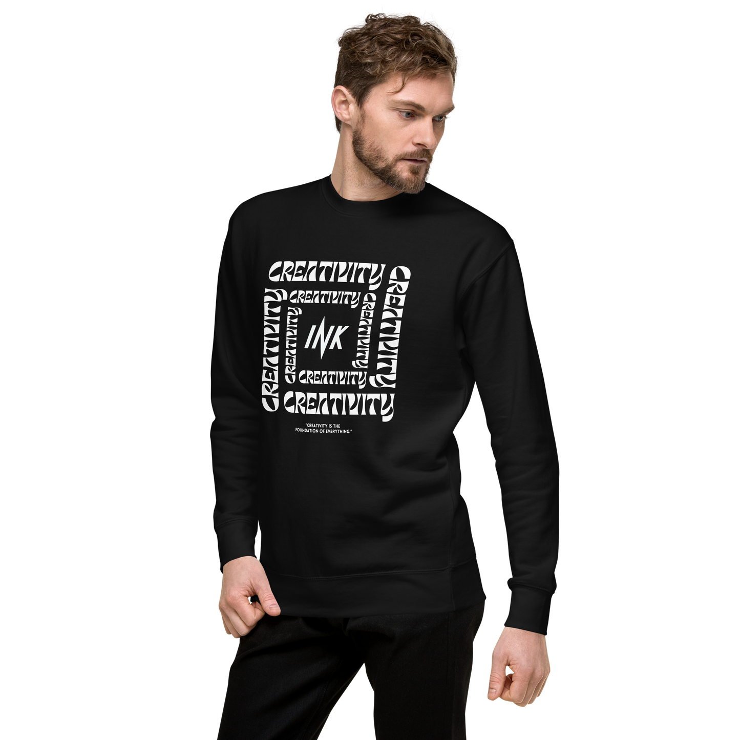 Essential Stylish Crewneck Premium Sweatshirt with "Cube of Creativity" print