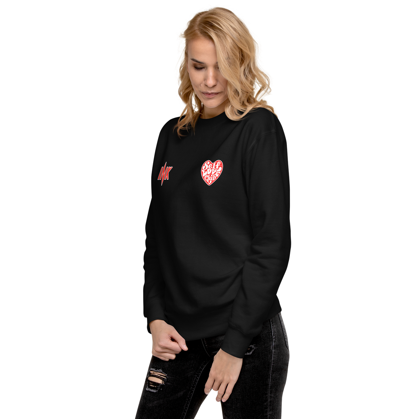 Essential Stylish Crewneck Premium Sweatshirt with "Self Love Club" motif