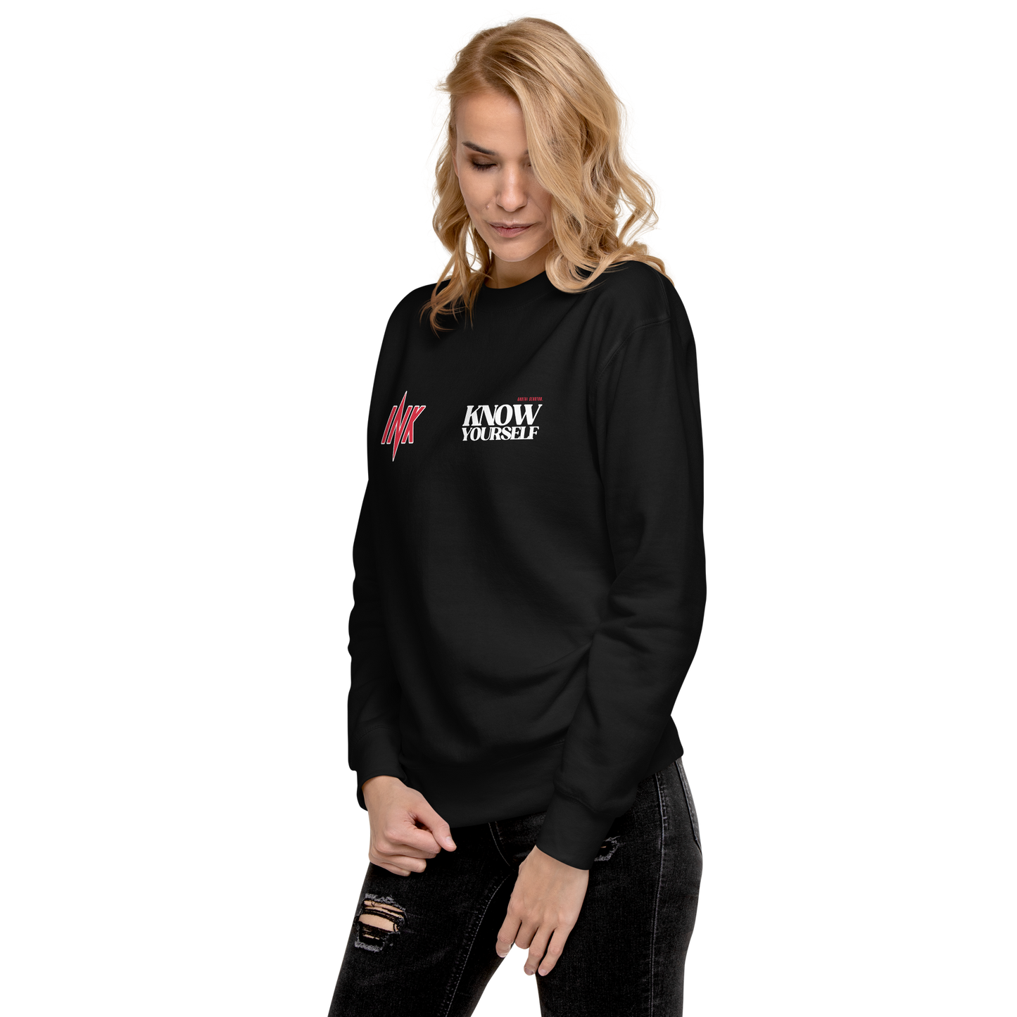 Essential Stylish Crewneck Premium Sweatshirt with "Know Yourself" design