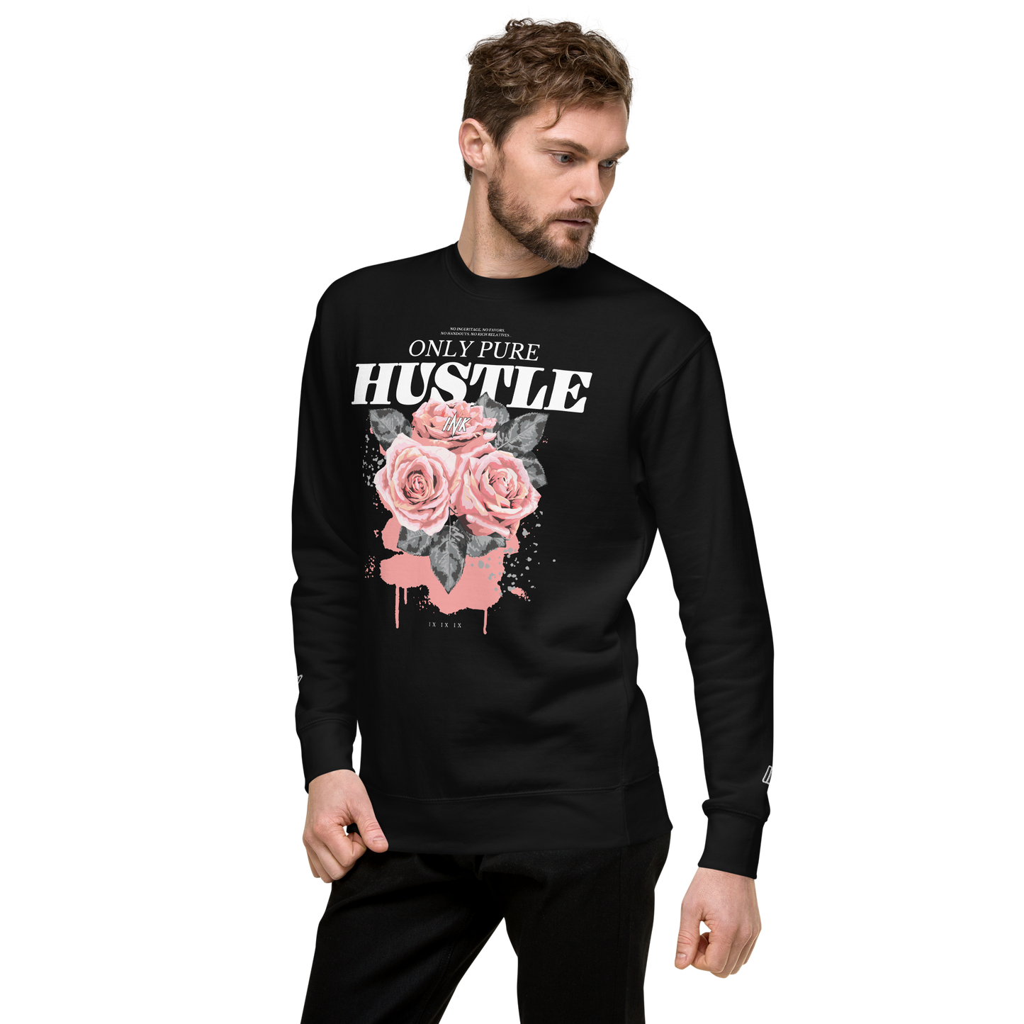 Essential Stylish Crewneck Premium Sweatshirt with "Only Pure Hustle" motif