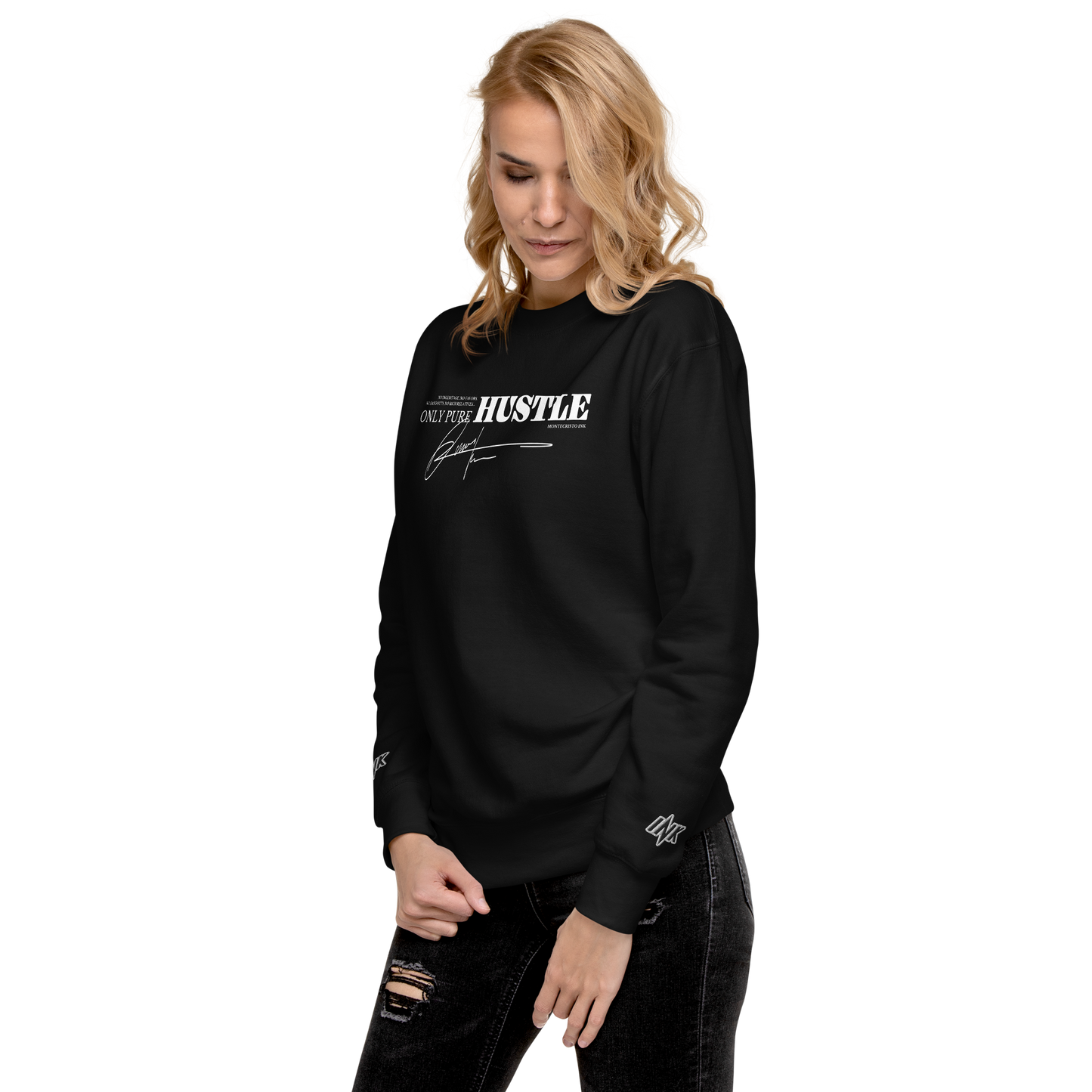 Essential Stylish Crewneck Premium Sweatshirt with "Only Pure Hustle" motif