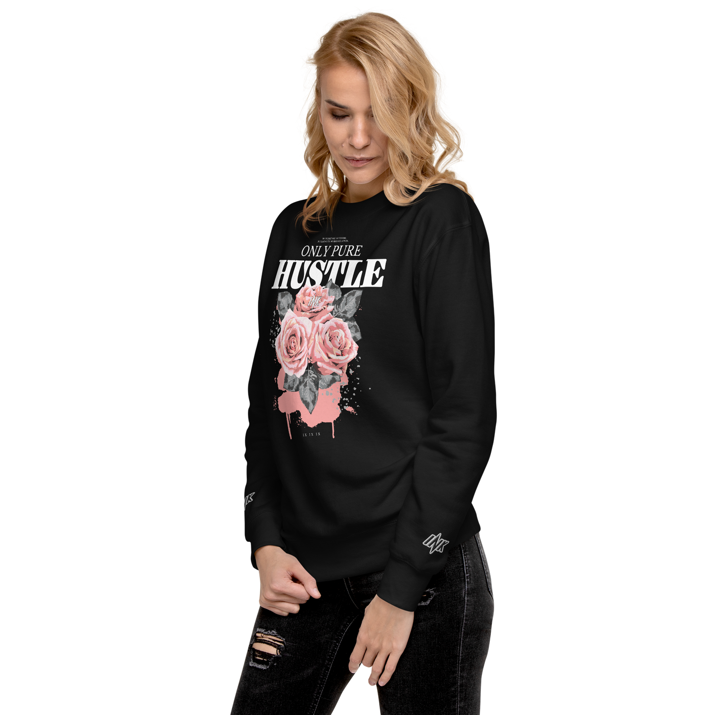 Essential Stylish Crewneck Premium Sweatshirt with "Only Pure Hustle" motif