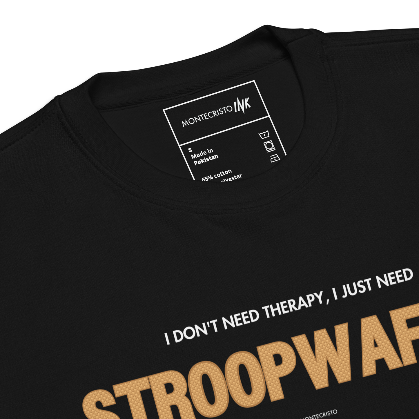 Essential Stylish Crewneck Premium Sweatshirt with "I Don't Need Therapy, I Just Need STROOPWAFELS" motif