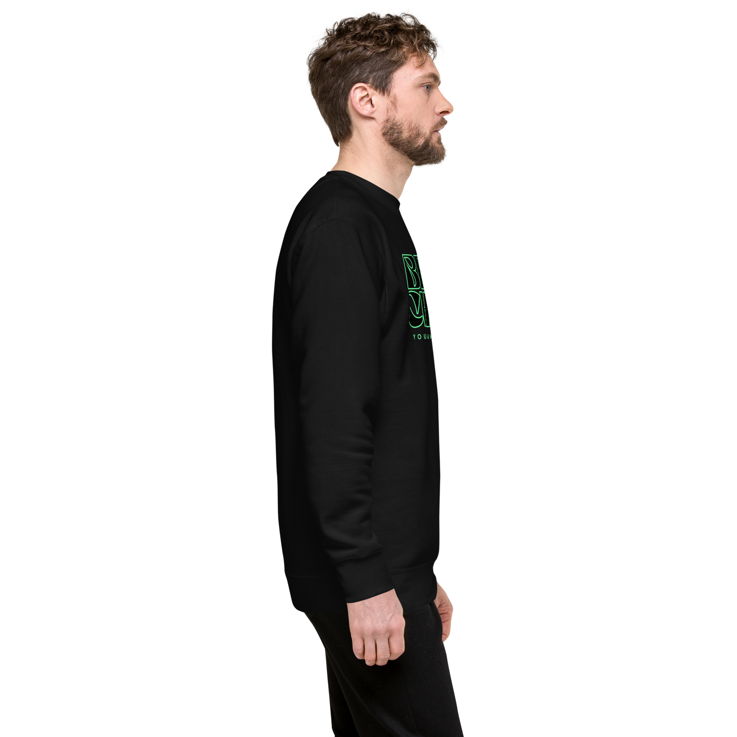 Essential Stylish Crewneck Premium Sweatshirt with "Be The Change" print