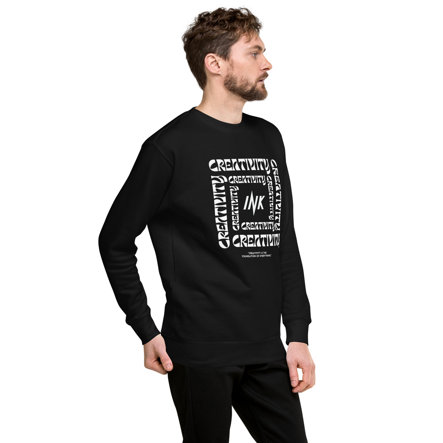 Essential Stylish Crewneck Premium Sweatshirt with "Cube of Creativity" print