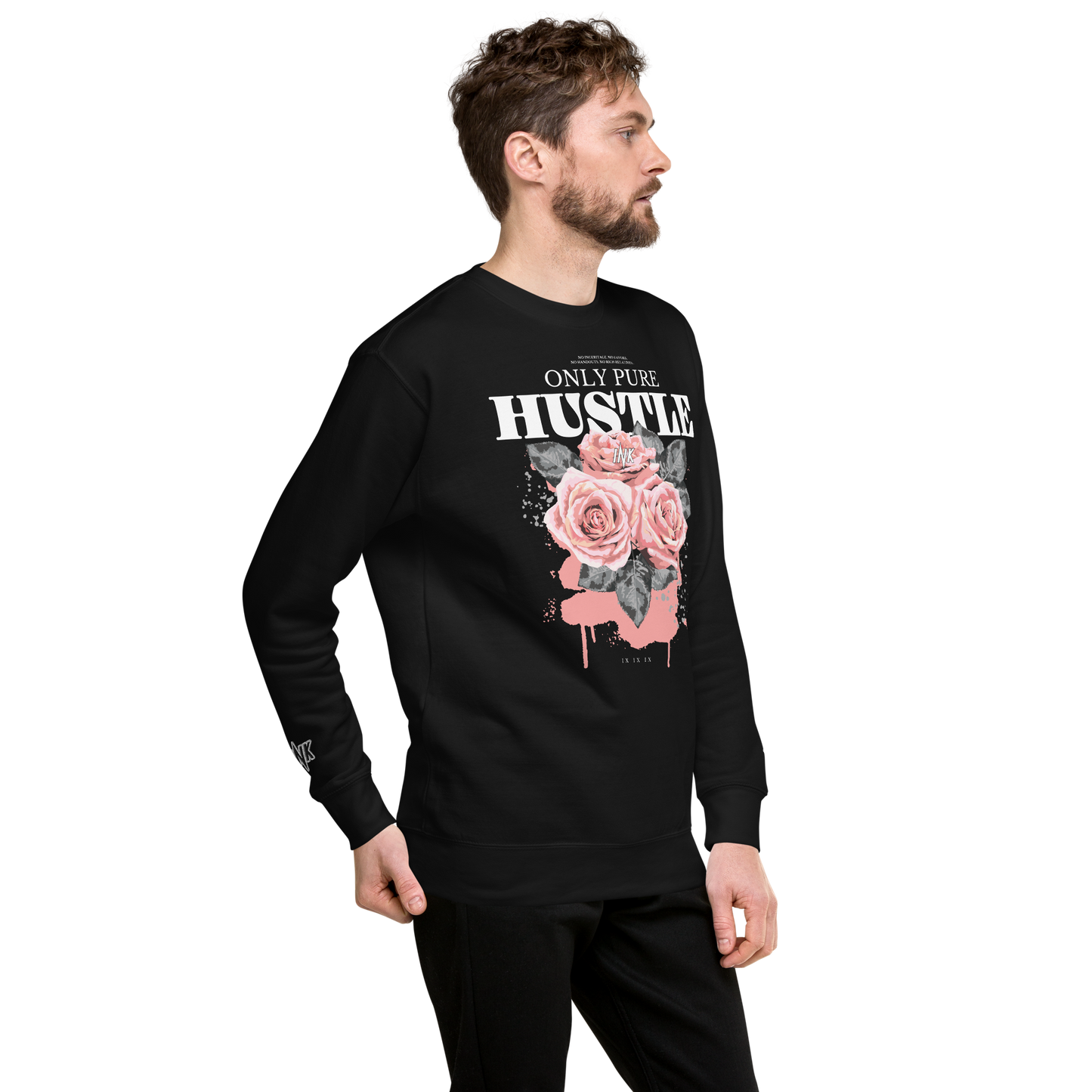 Essential Stylish Crewneck Premium Sweatshirt with "Only Pure Hustle" motif