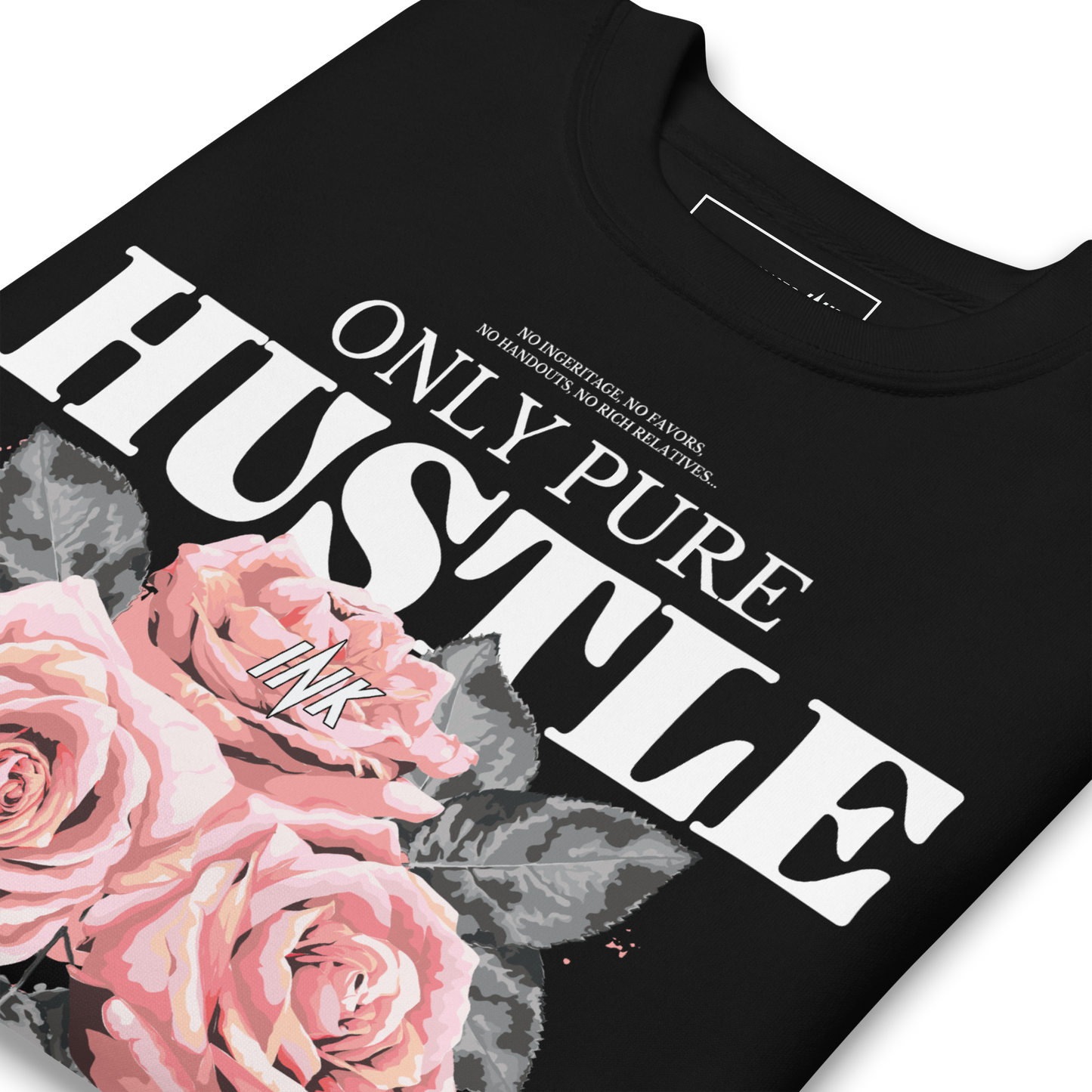 Essential Stylish Crewneck Premium Sweatshirt with "Only Pure Hustle" motif