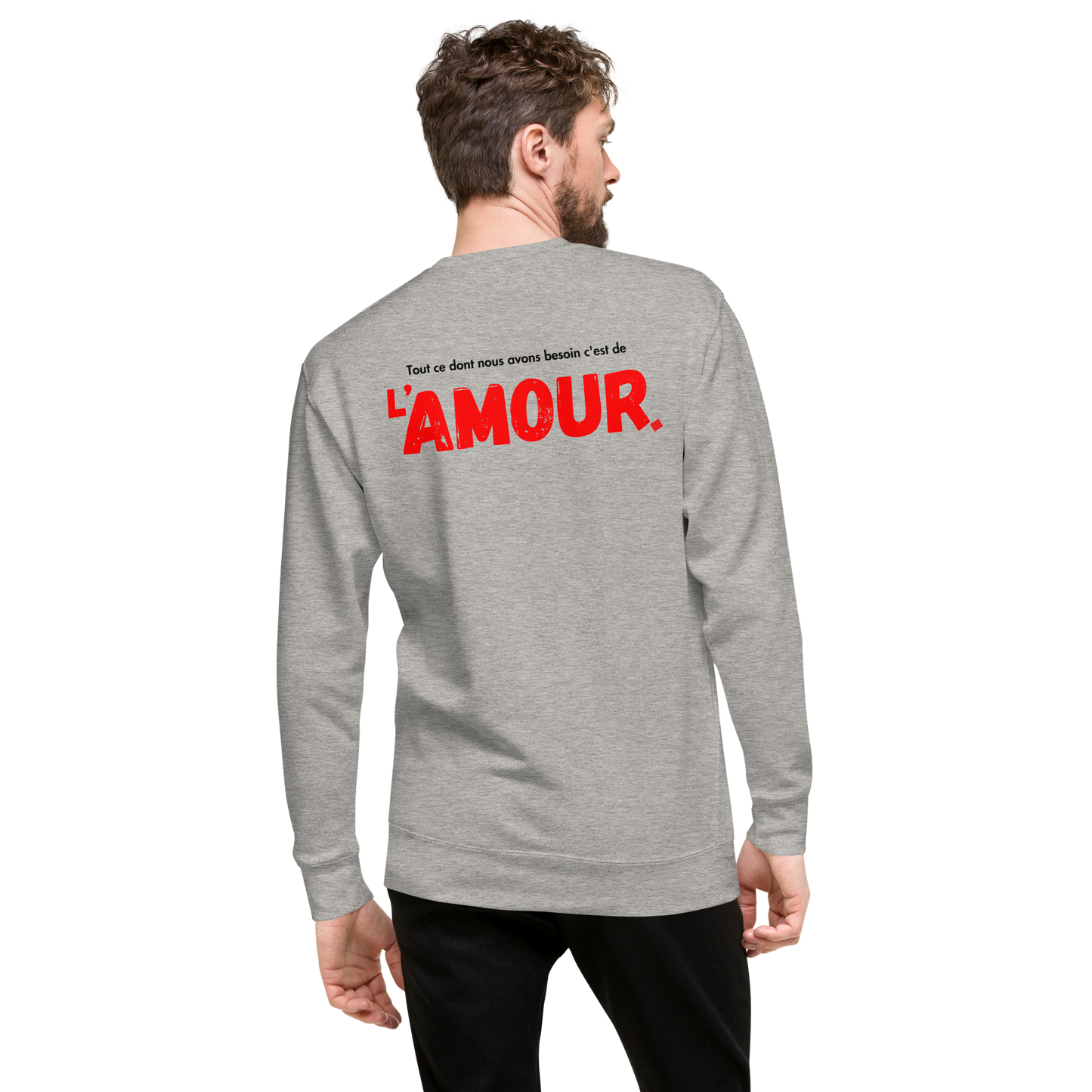 Essential Stylish Crewneck Premium Sweatshirt with "AMOUR" motif