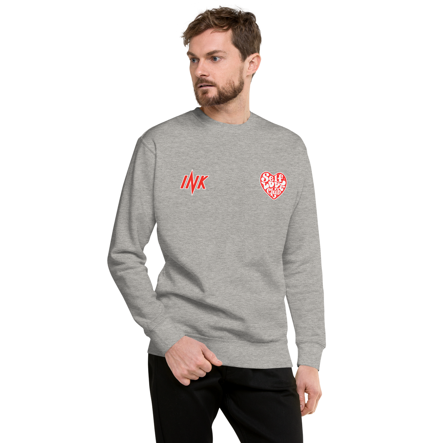 Essential Stylish Crewneck Premium Sweatshirt with "Self Love Club" motif