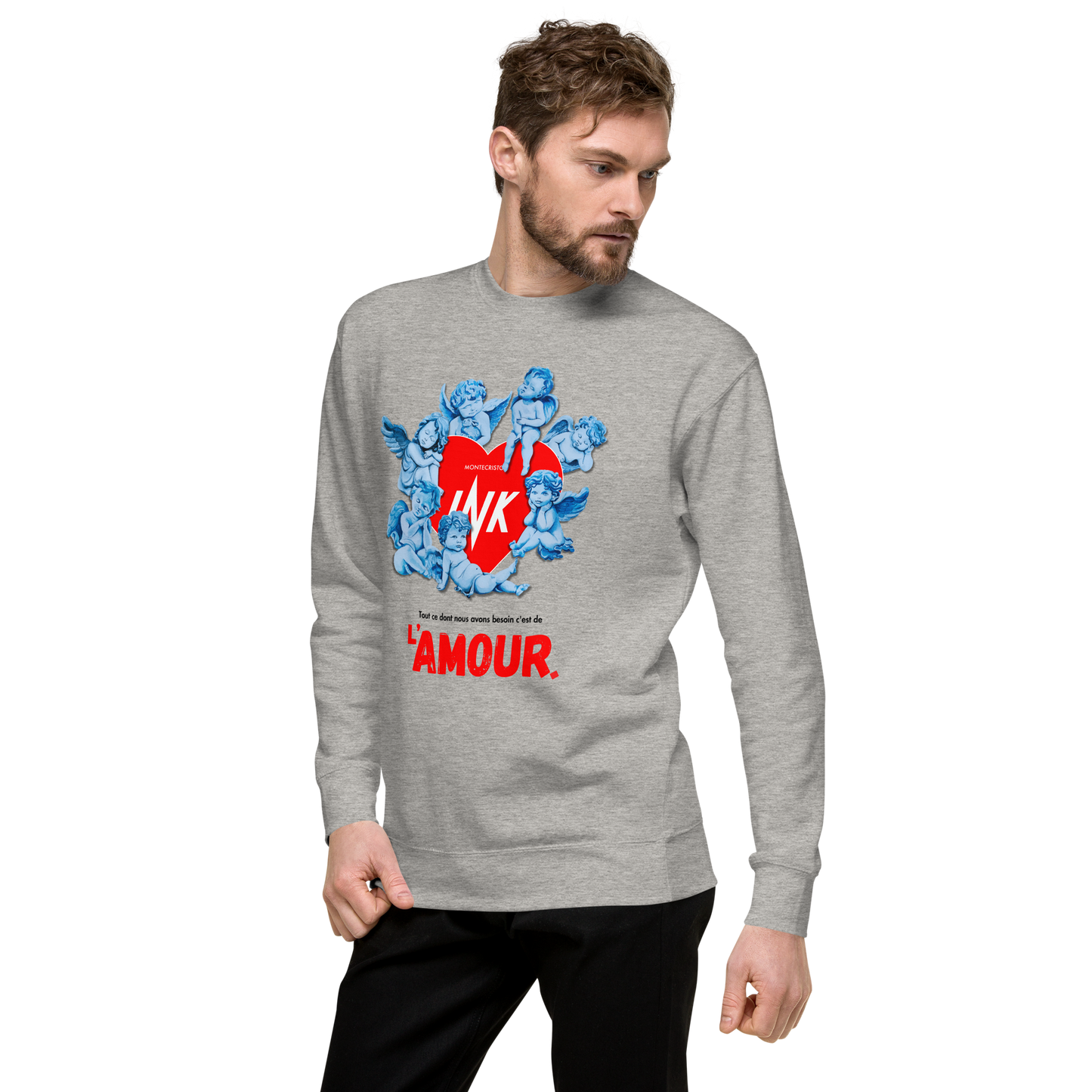 Essential Stylish Crewneck Premium Sweatshirt with "AMOUR" motif