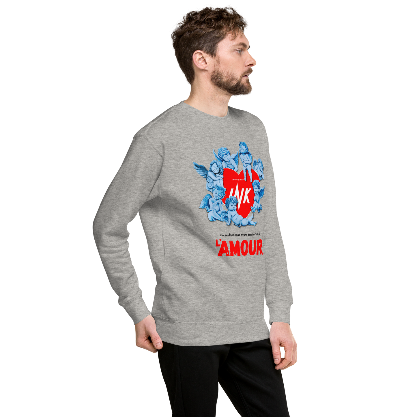 Essential Stylish Crewneck Premium Sweatshirt with "AMOUR" motif