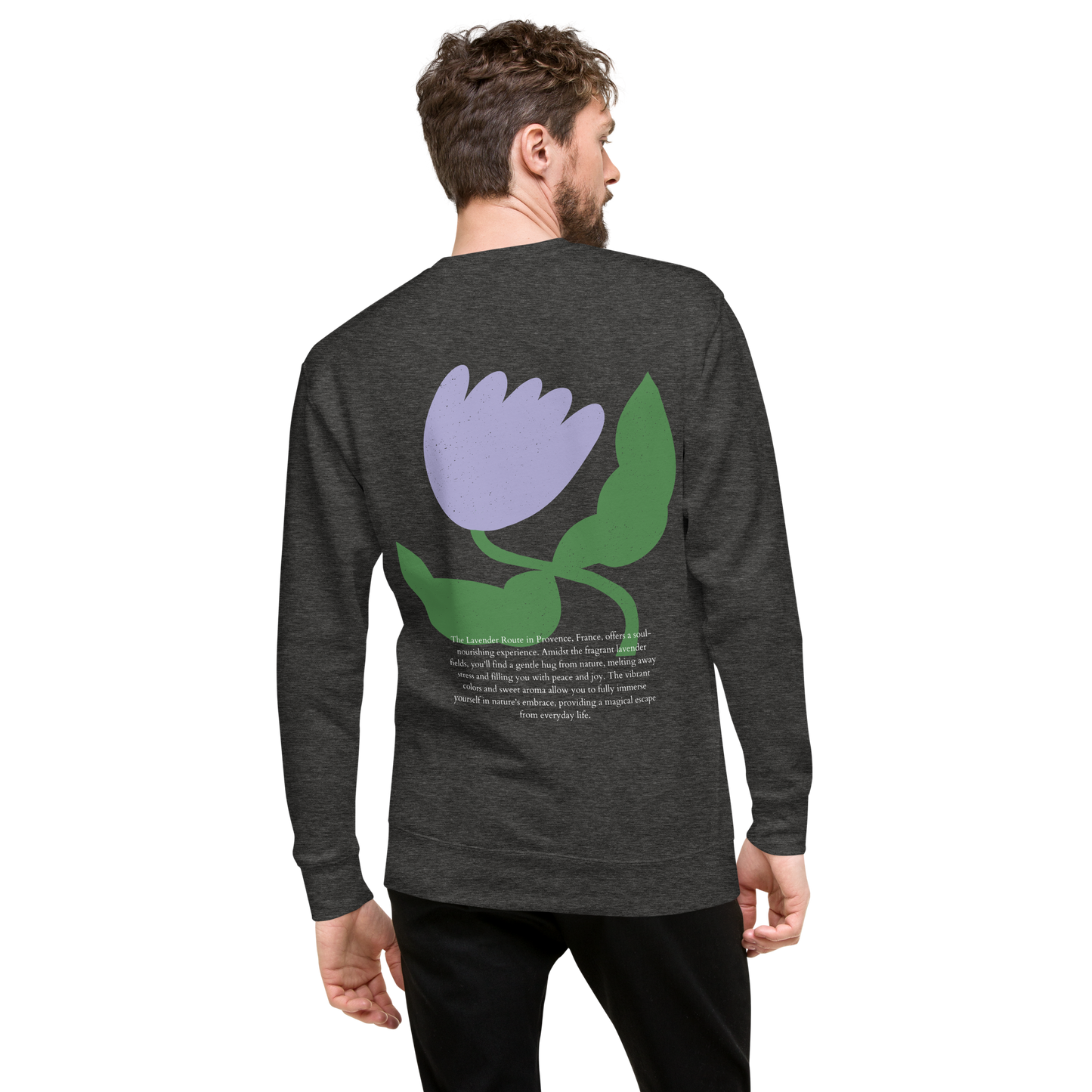 Essential Stylish Crewneck Premium Sweatshirt with “The Lavender Route” motif