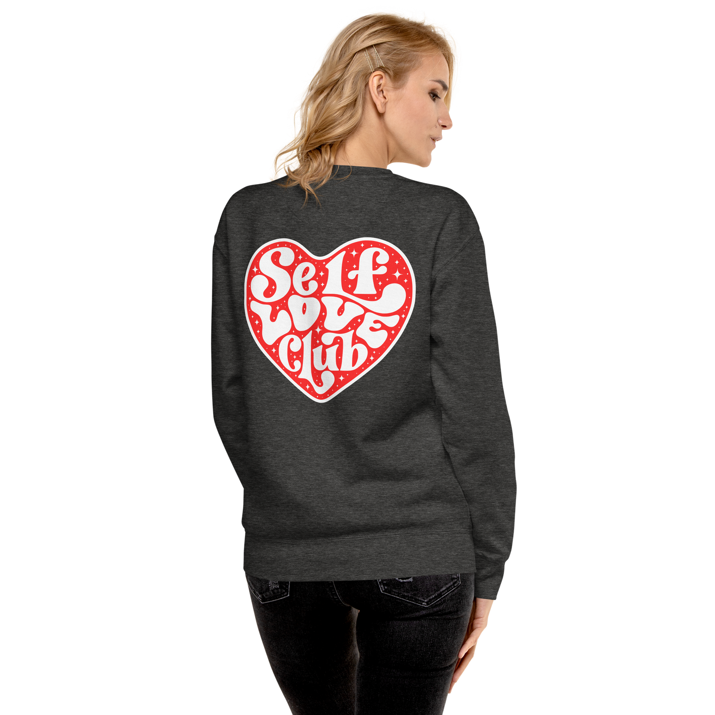 Essential Stylish Crewneck Premium Sweatshirt with "Self Love Club" motif