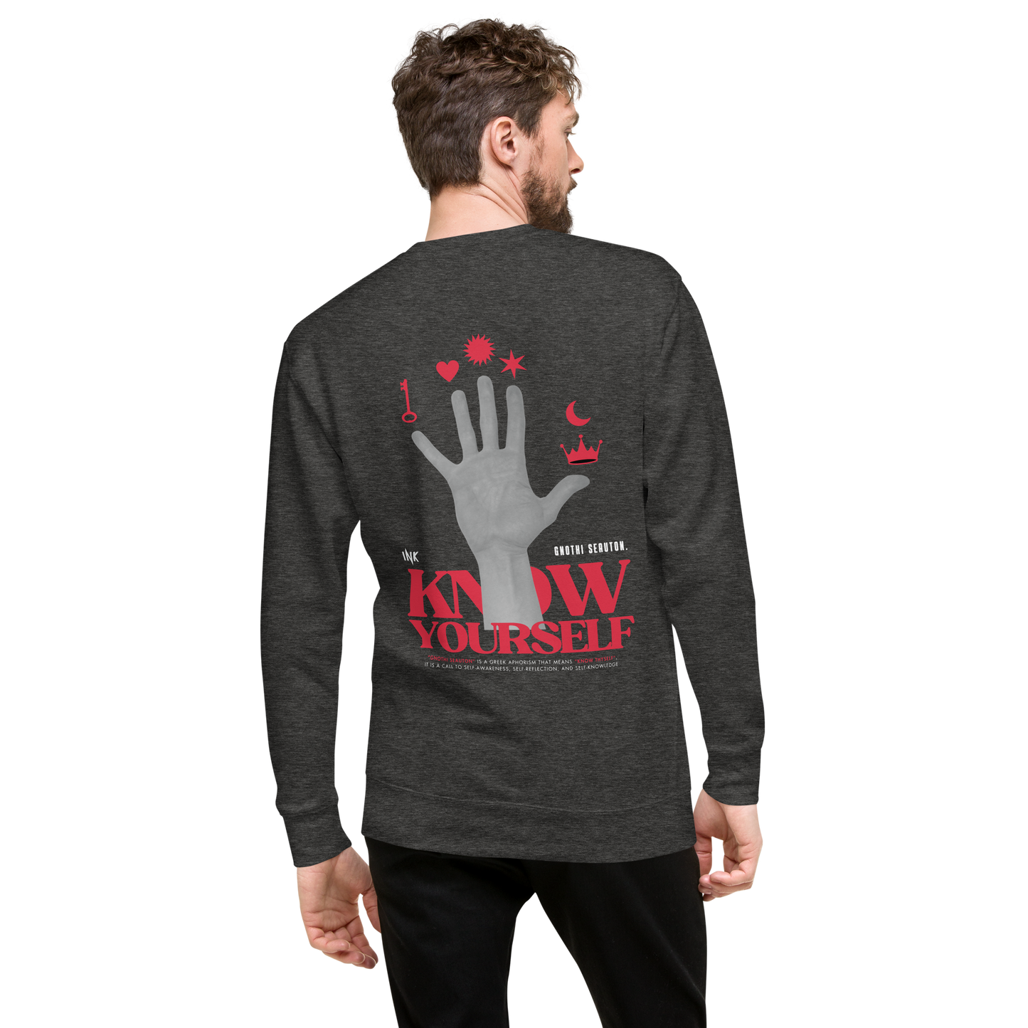 Essential Stylish Crewneck Premium Sweatshirt with "Know Yourself" design