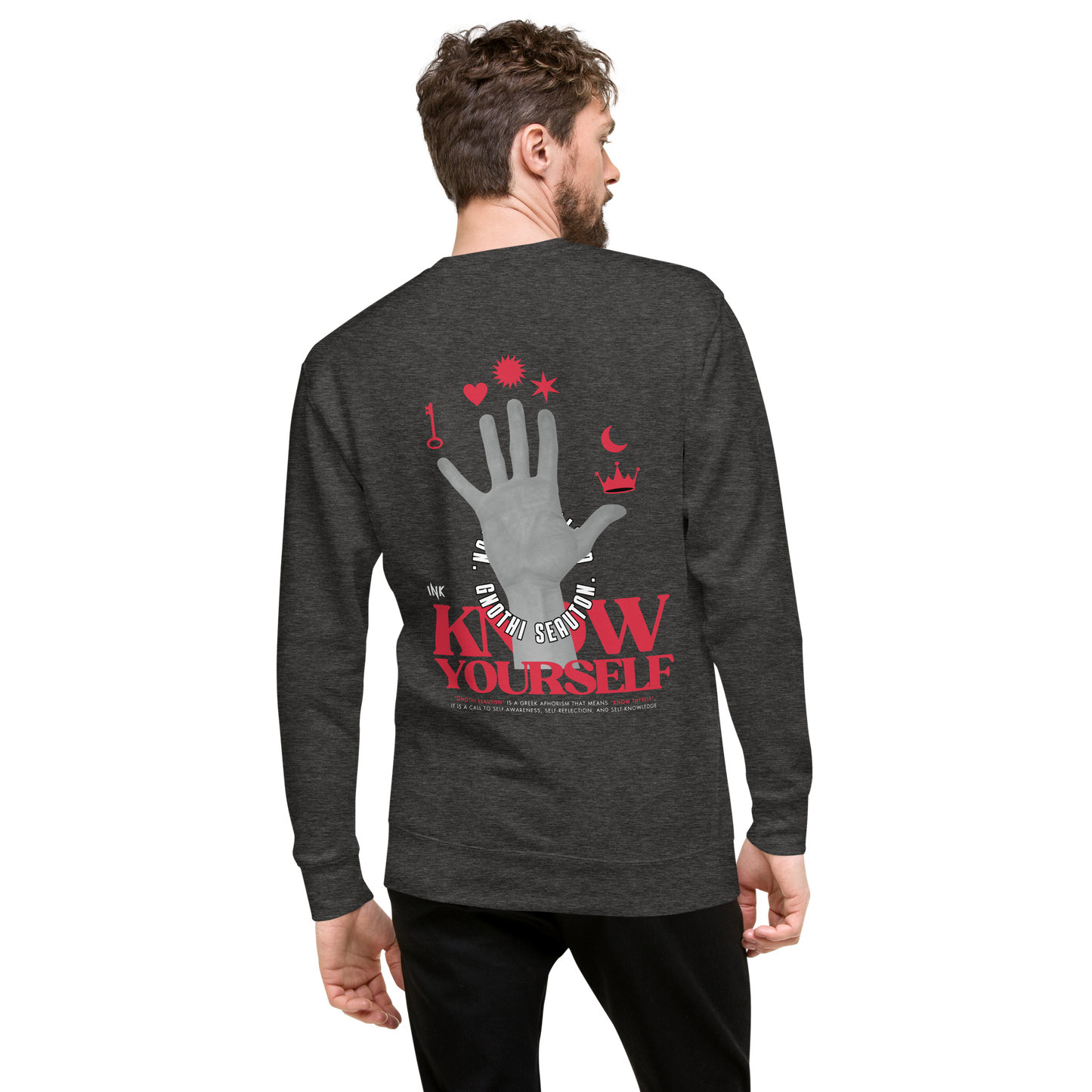 Essential Stylish Crewneck Premium Sweatshirt with "Know Yourself" design