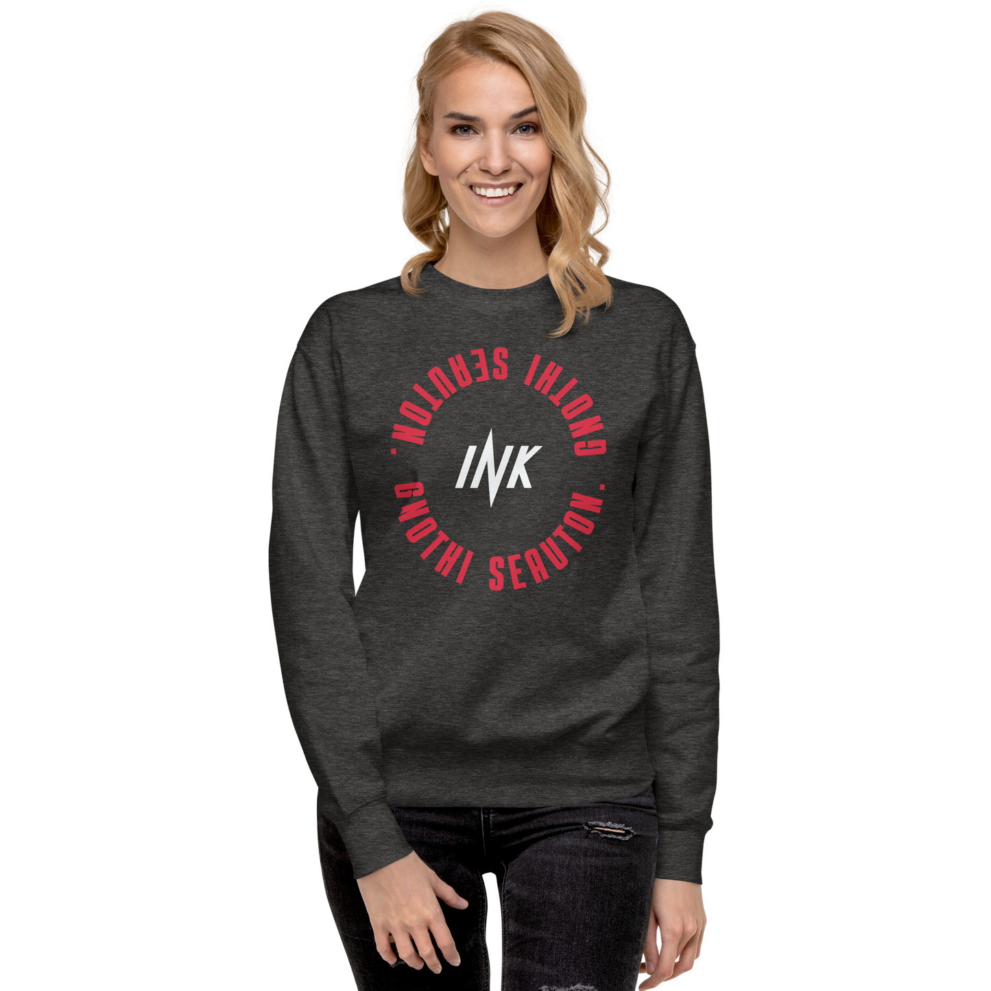 Essential Stylish Crewneck Premium Sweatshirt with "Know Yourself" design