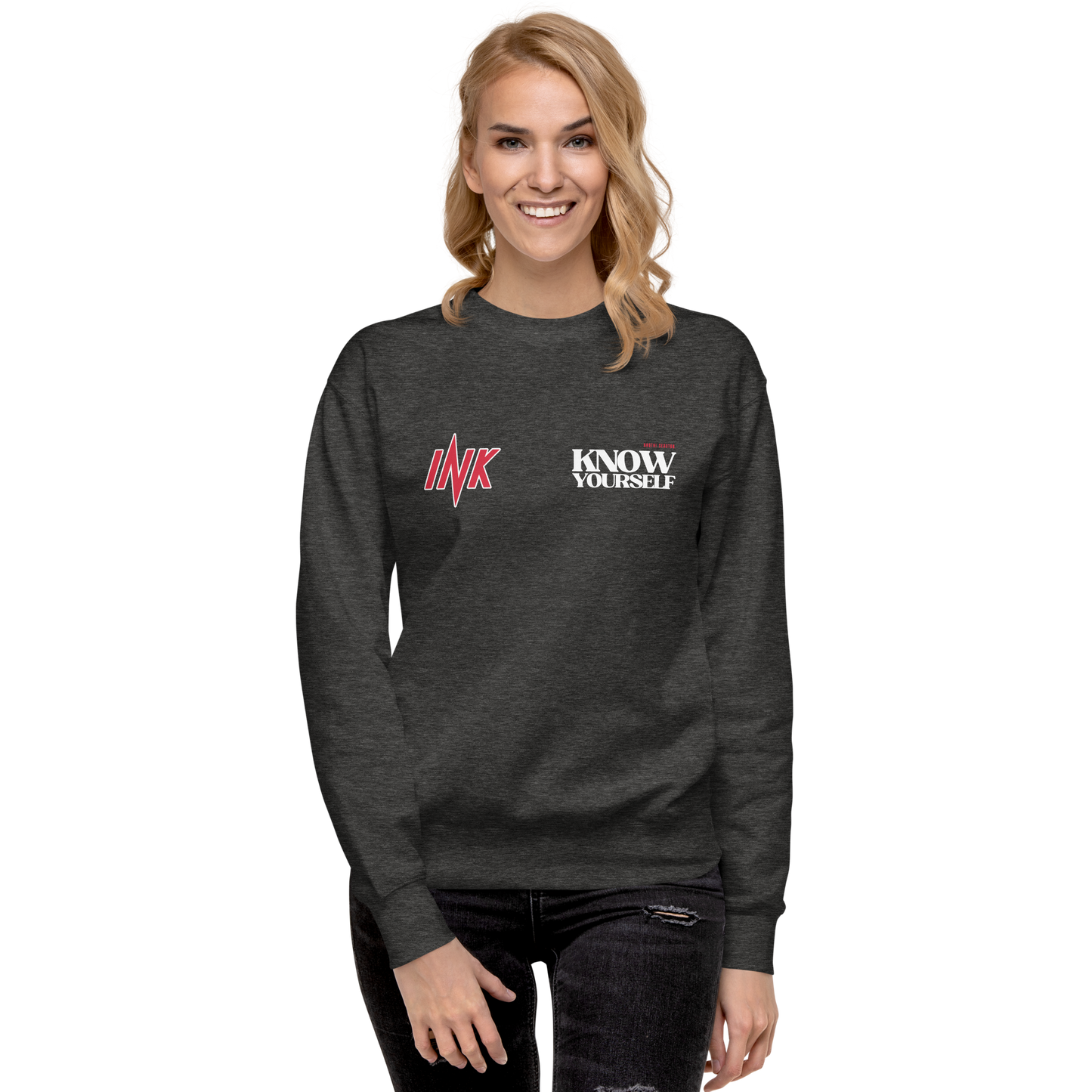 Essential Stylish Crewneck Premium Sweatshirt with "Know Yourself" design