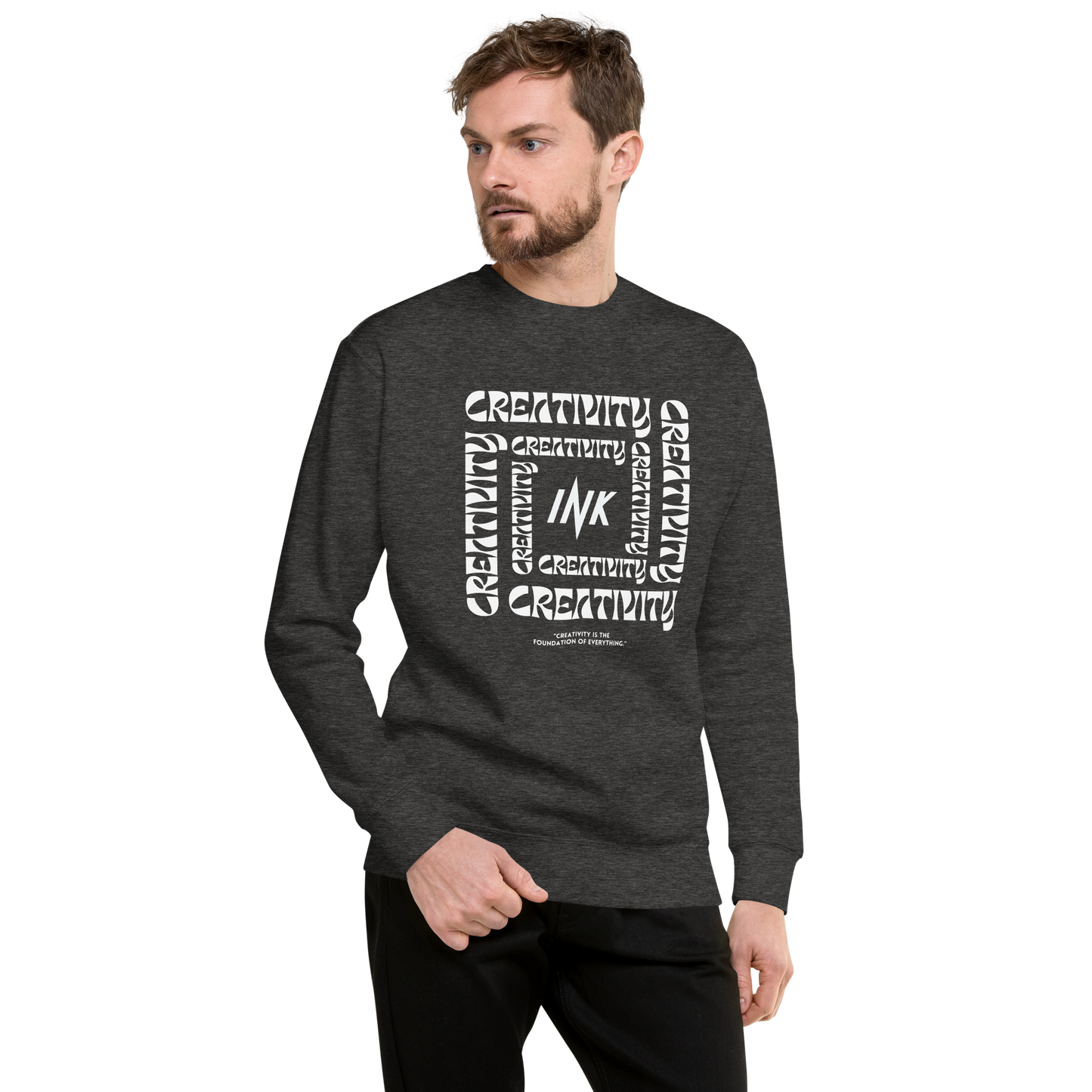 Essential Stylish Crewneck Premium Sweatshirt with "Cube of Creativity" print