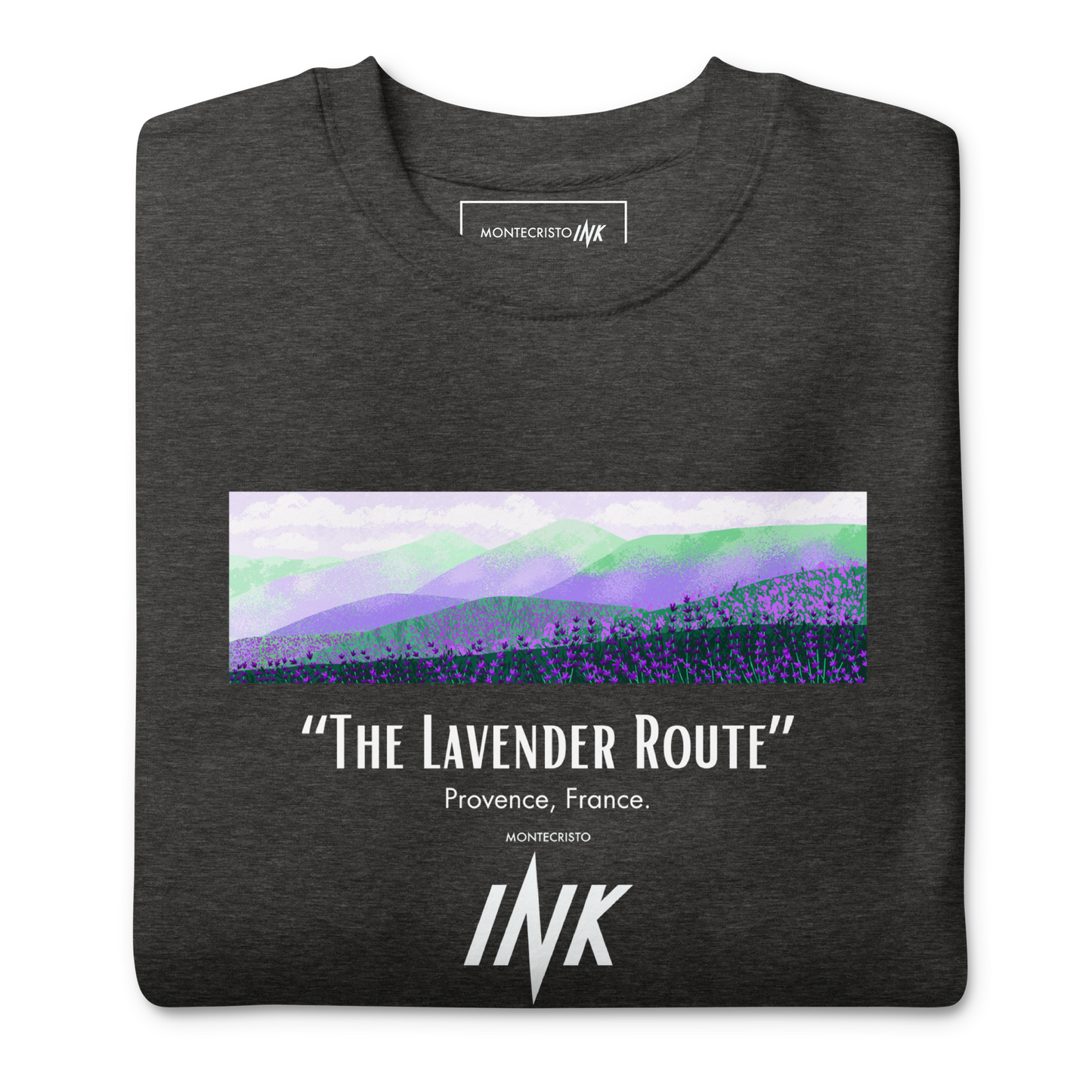 Essential Stylish Crewneck Premium Sweatshirt with “The Lavender Route” motif