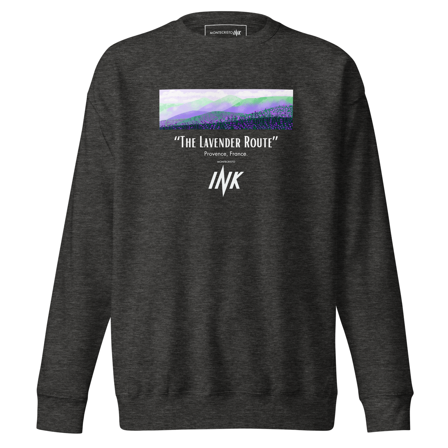 Essential Stylish Crewneck Premium Sweatshirt with “The Lavender Route” motif