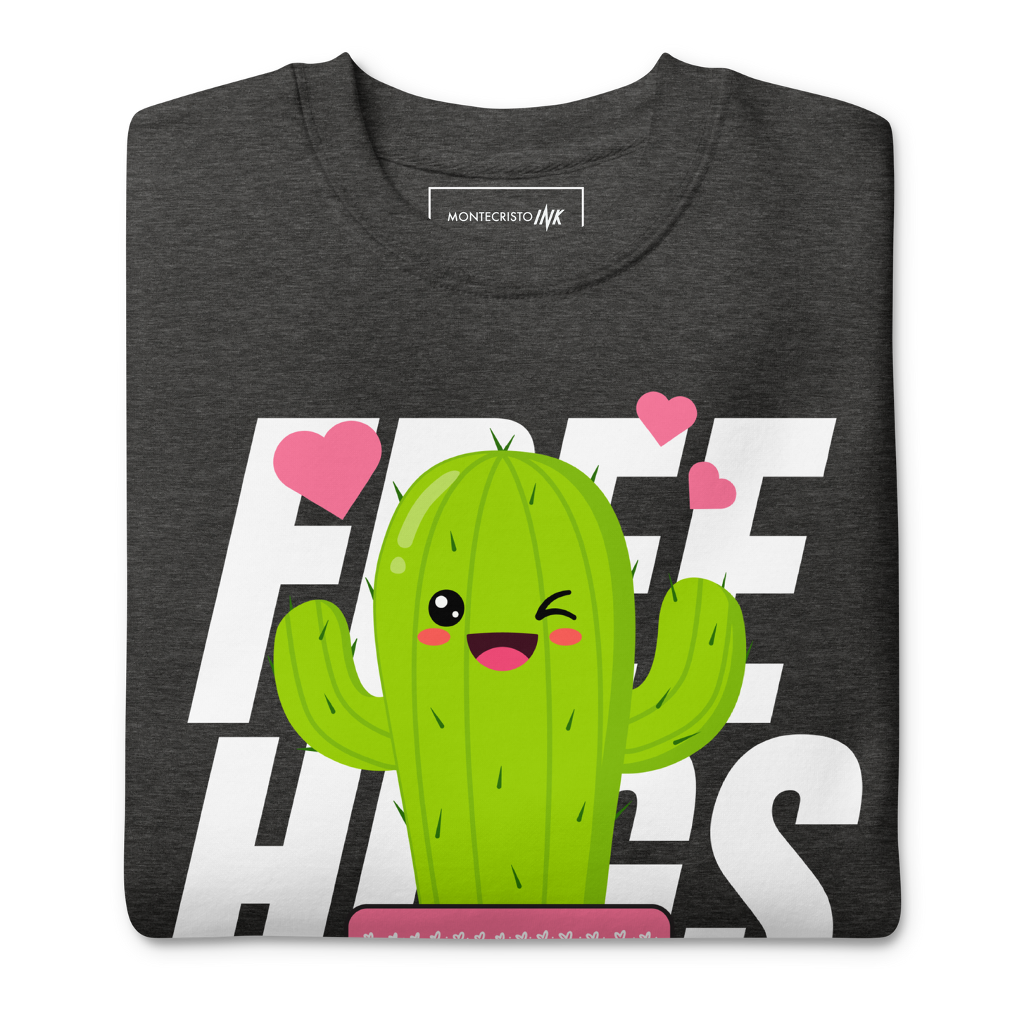 Essential Stylish Crewneck Premium Sweatshirt with "Free Hugs Today" design