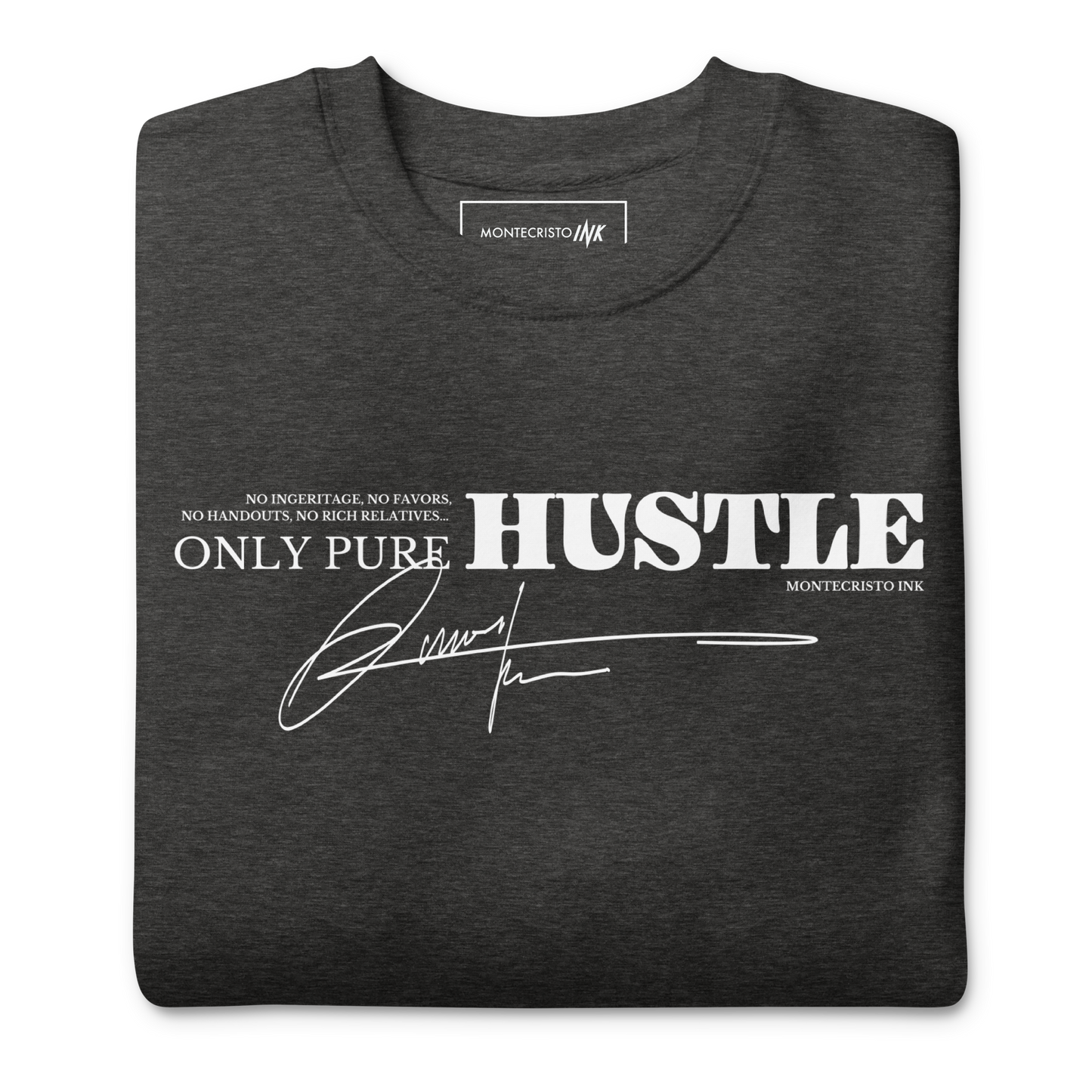 Essential Stylish Crewneck Premium Sweatshirt with "Only Pure Hustle" motif