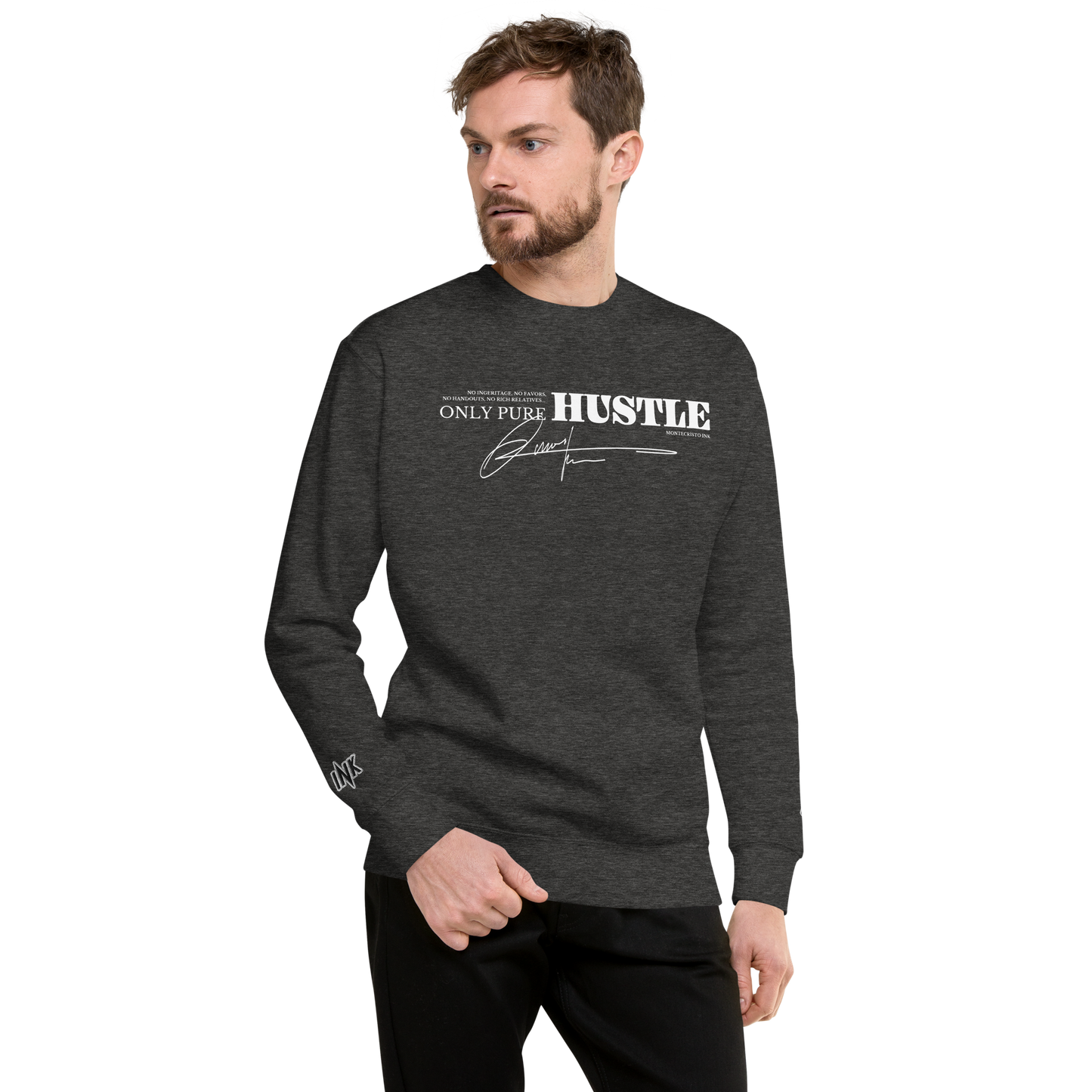 Essential Stylish Crewneck Premium Sweatshirt with "Only Pure Hustle" motif