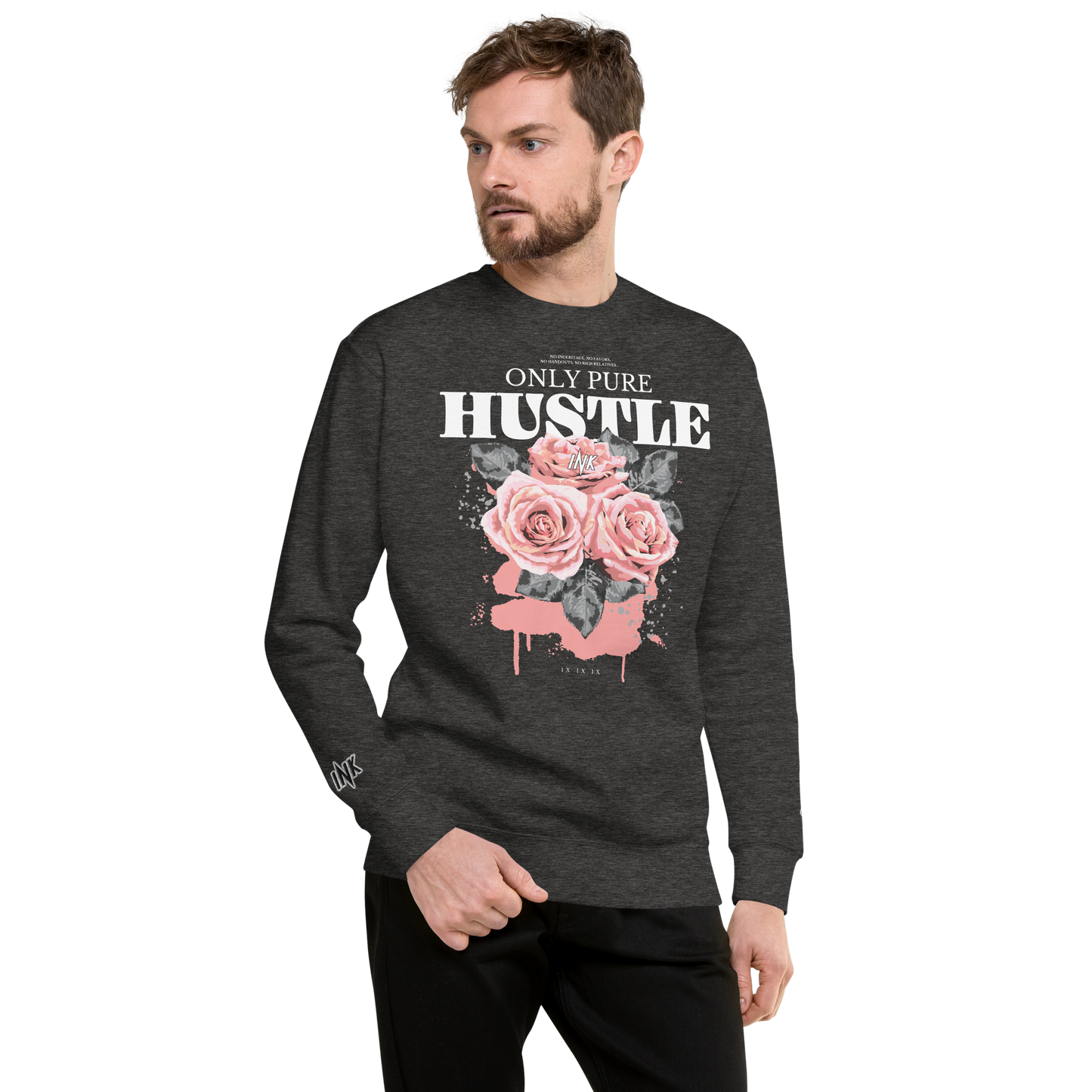 Essential Stylish Crewneck Premium Sweatshirt with "Only Pure Hustle" motif