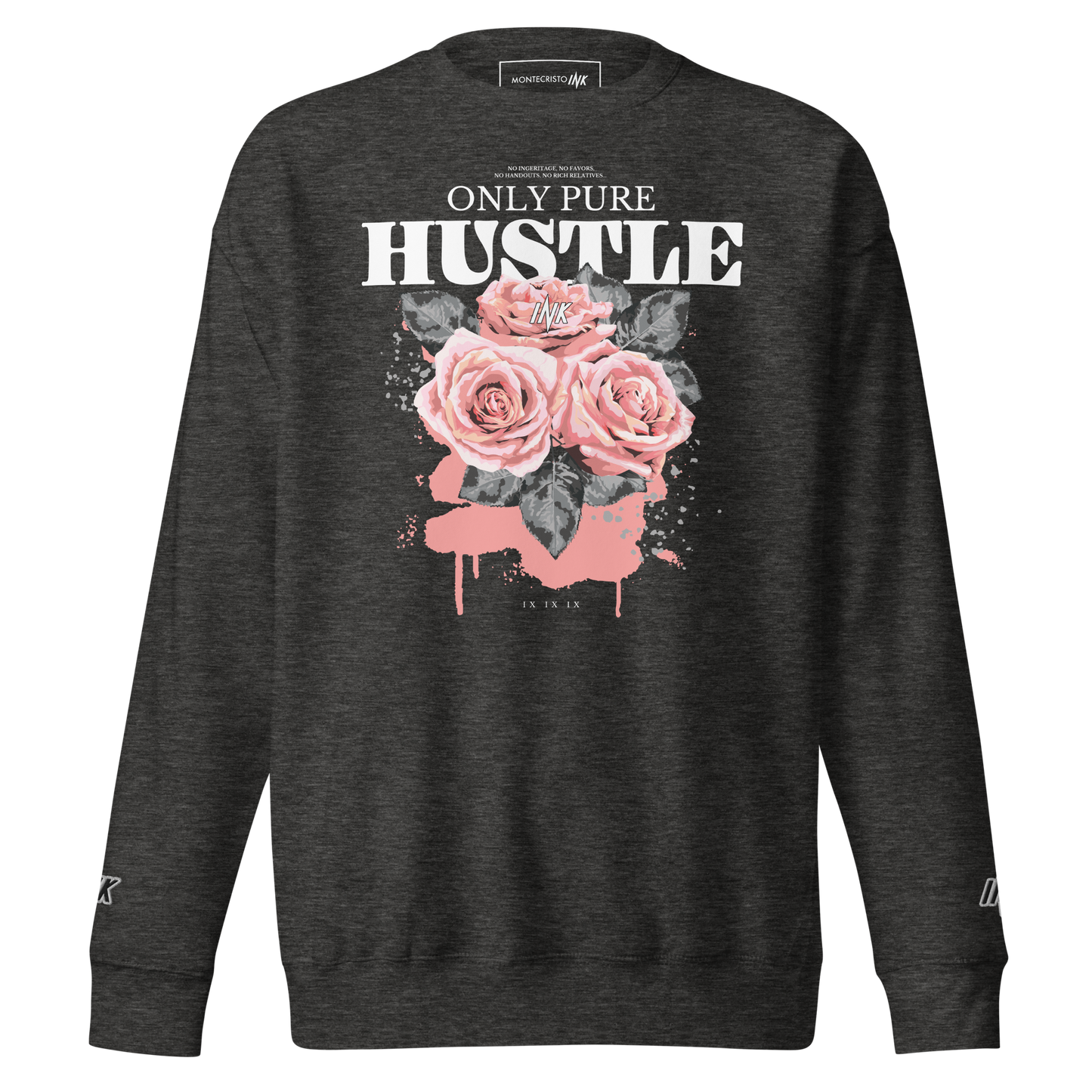 Essential Stylish Crewneck Premium Sweatshirt with "Only Pure Hustle" motif