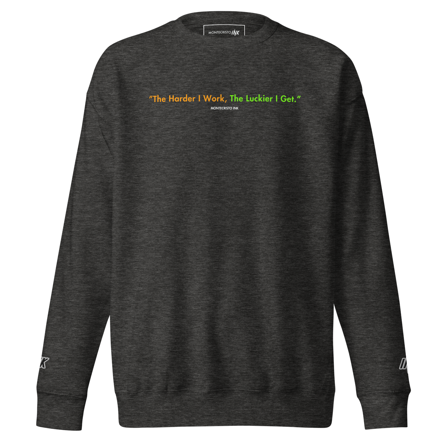 Essential Stylish Crewneck Premium Sweatshirt with "Lucky Worker" motif