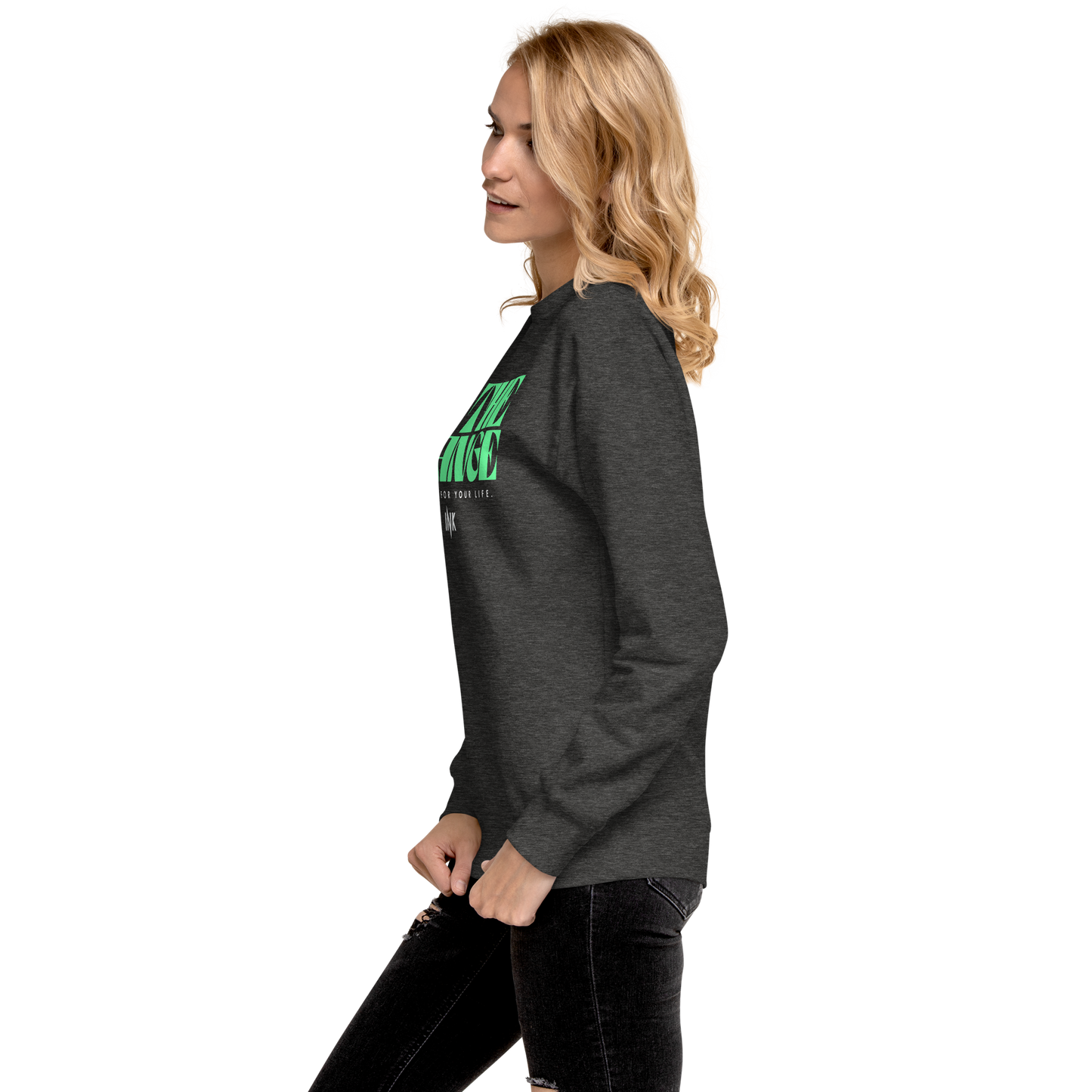 Essential Stylish Crewneck Premium Sweatshirt with "Be The Change" print