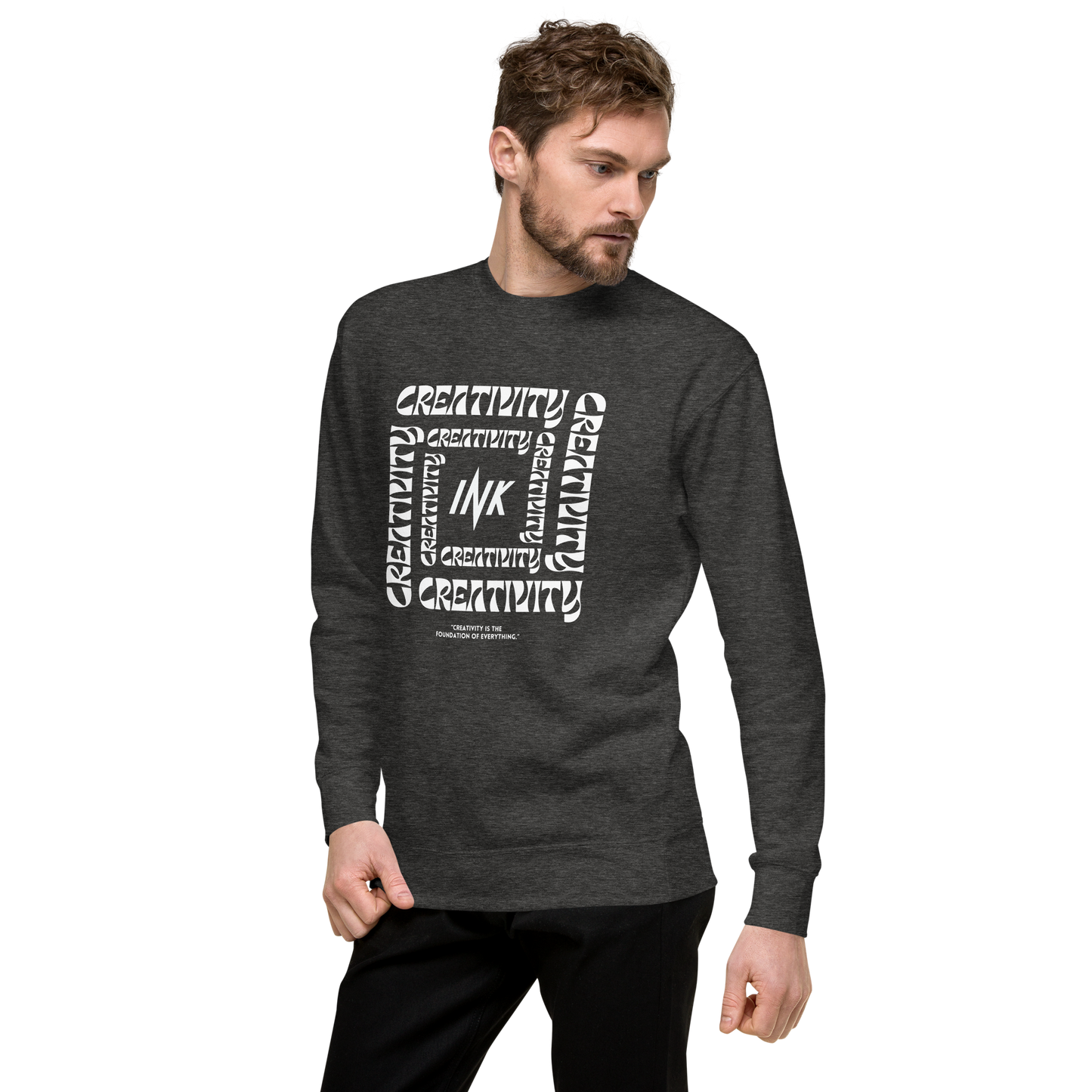 Essential Stylish Crewneck Premium Sweatshirt with "Cube of Creativity" print