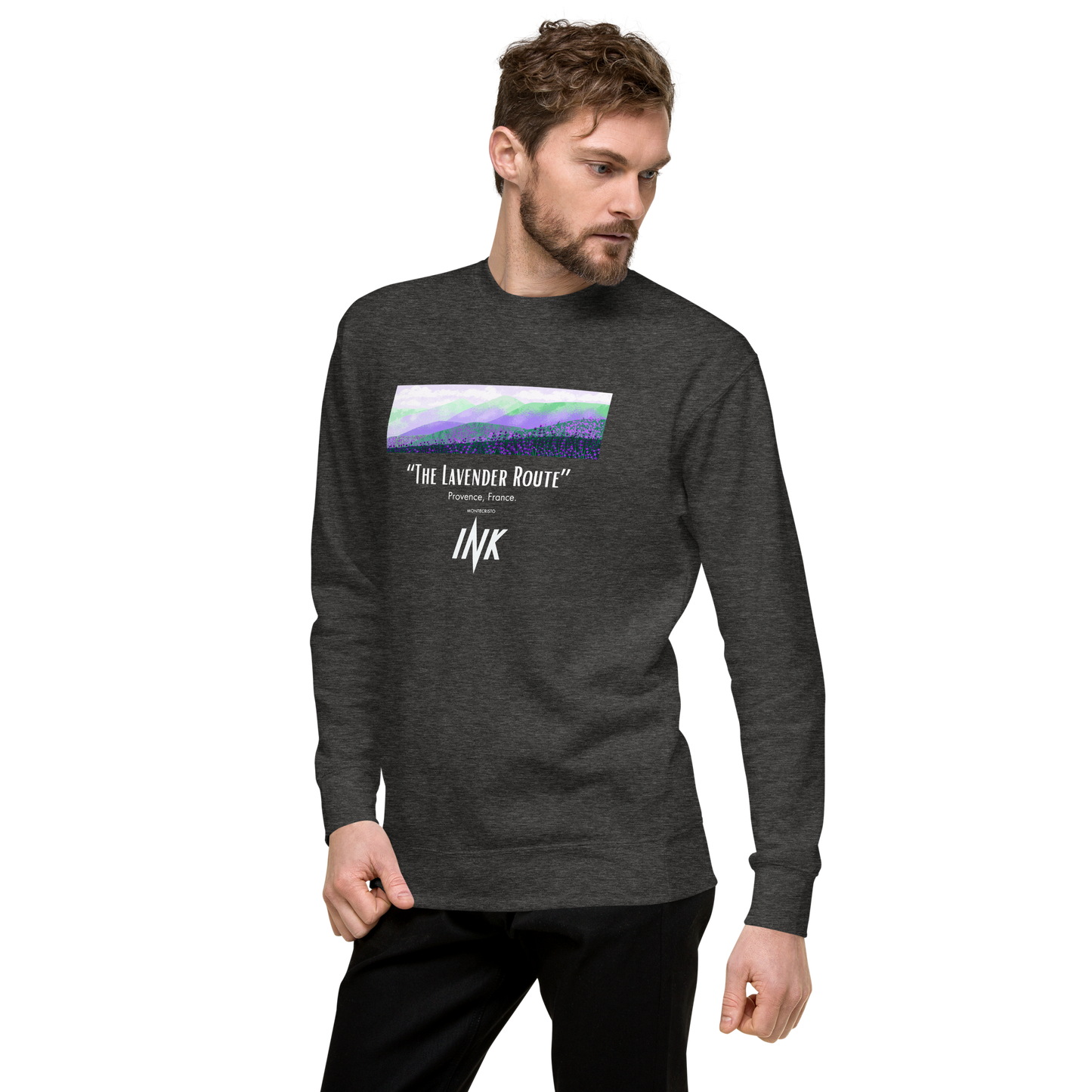 Essential Stylish Crewneck Premium Sweatshirt with “The Lavender Route” motif