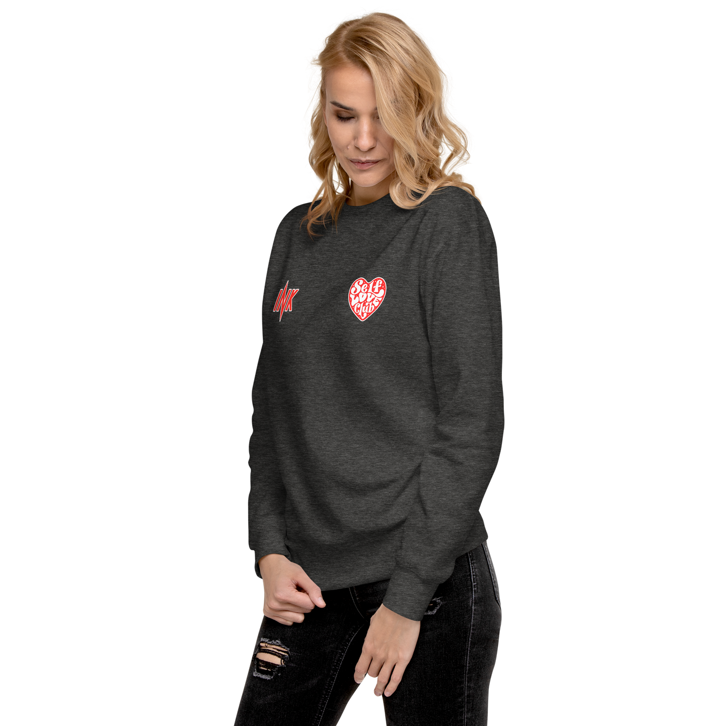 Essential Stylish Crewneck Premium Sweatshirt with "Self Love Club" motif