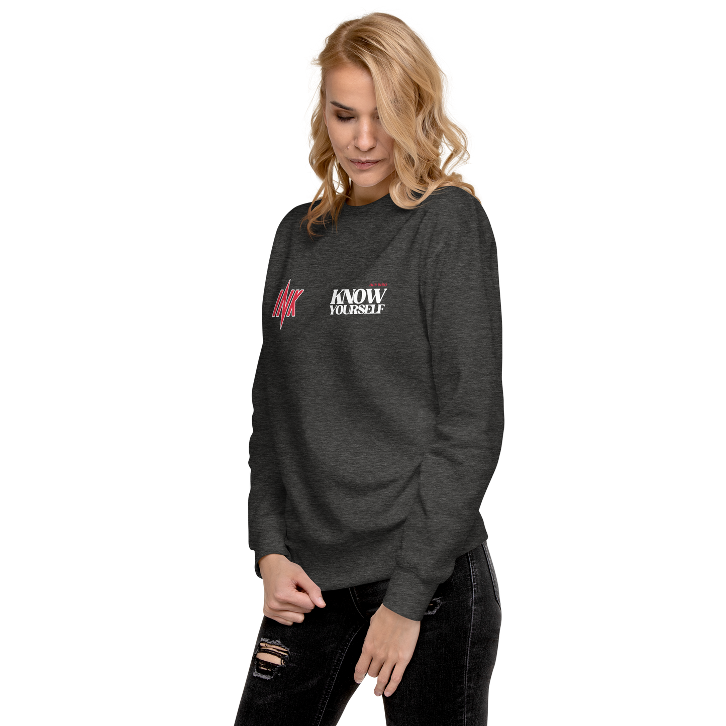 Essential Stylish Crewneck Premium Sweatshirt with "Know Yourself" design