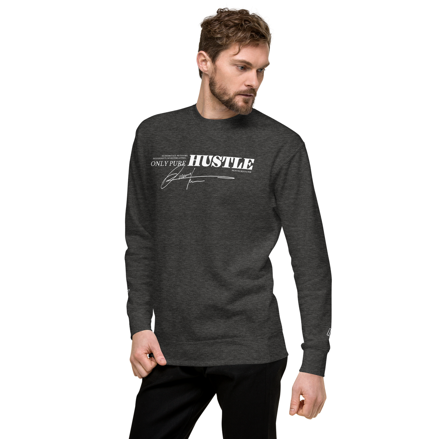 Essential Stylish Crewneck Premium Sweatshirt with "Only Pure Hustle" motif