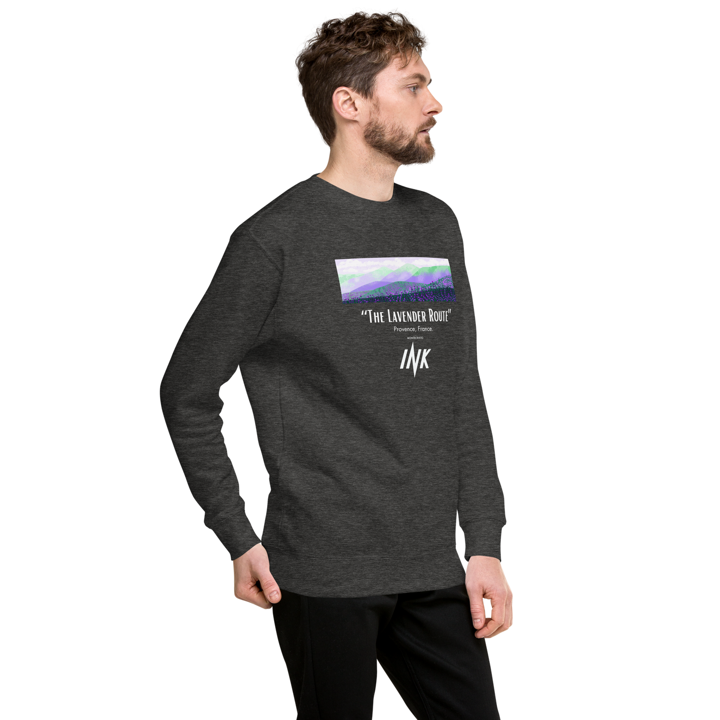 Essential Stylish Crewneck Premium Sweatshirt with “The Lavender Route” motif