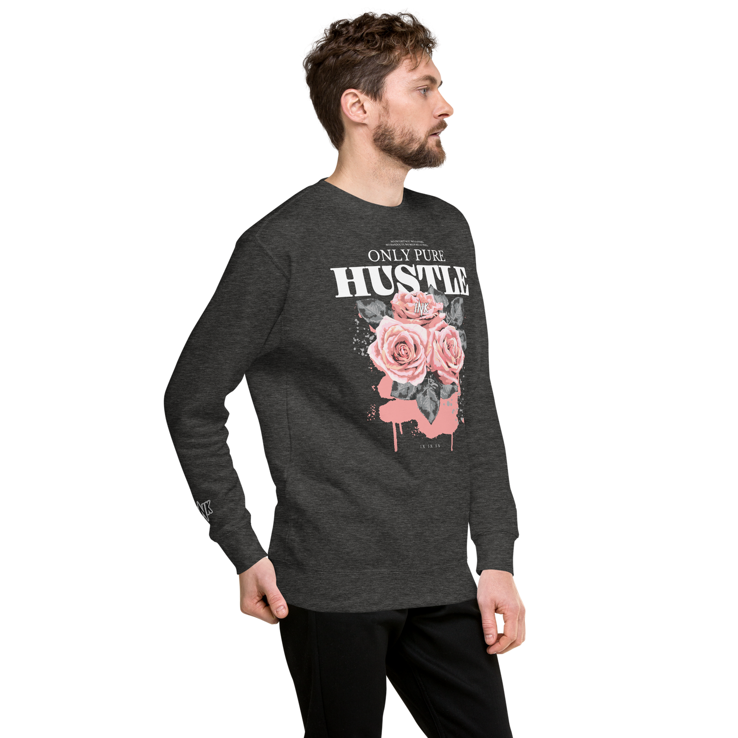 Essential Stylish Crewneck Premium Sweatshirt with "Only Pure Hustle" motif