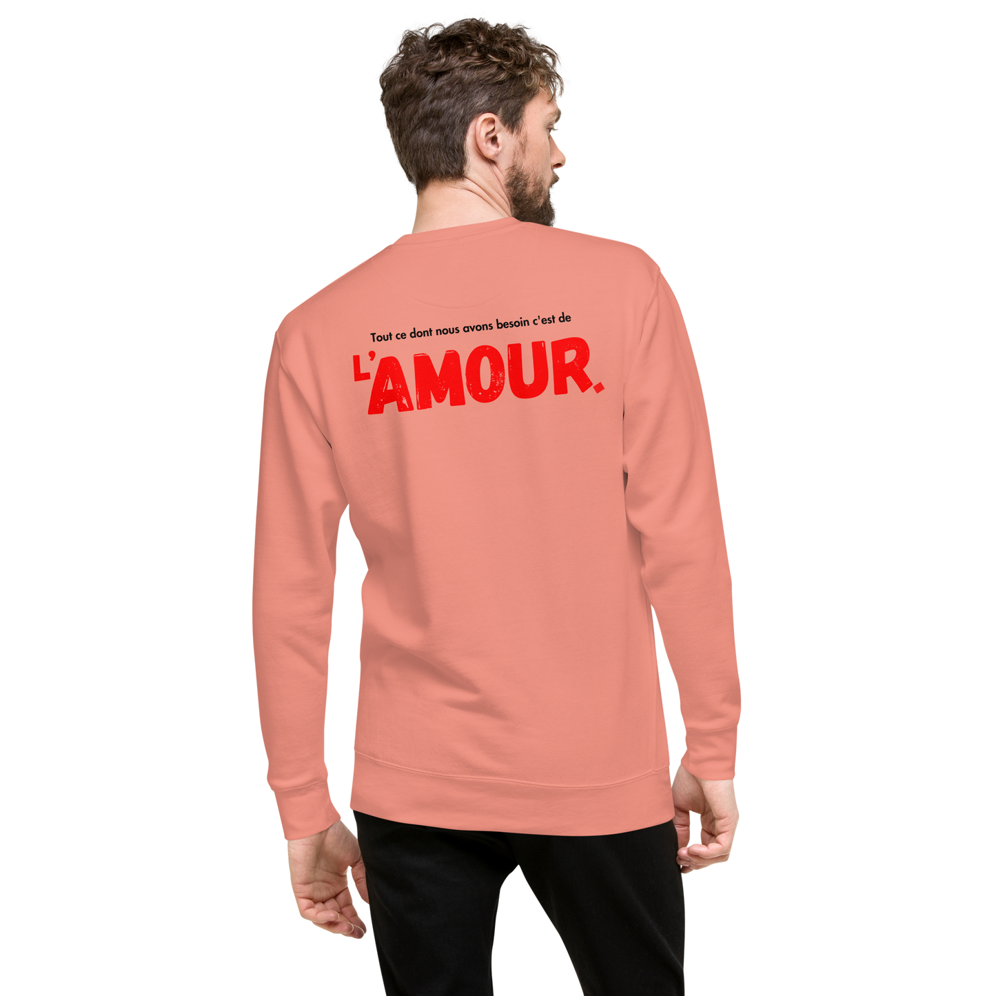 Essential Stylish Crewneck Premium Sweatshirt with "AMOUR" motif