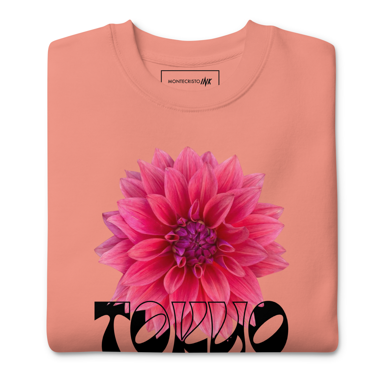 Essential Stylish Crewneck Premium Sweatshirt with “Tokyo - Pink Dahlia” motif