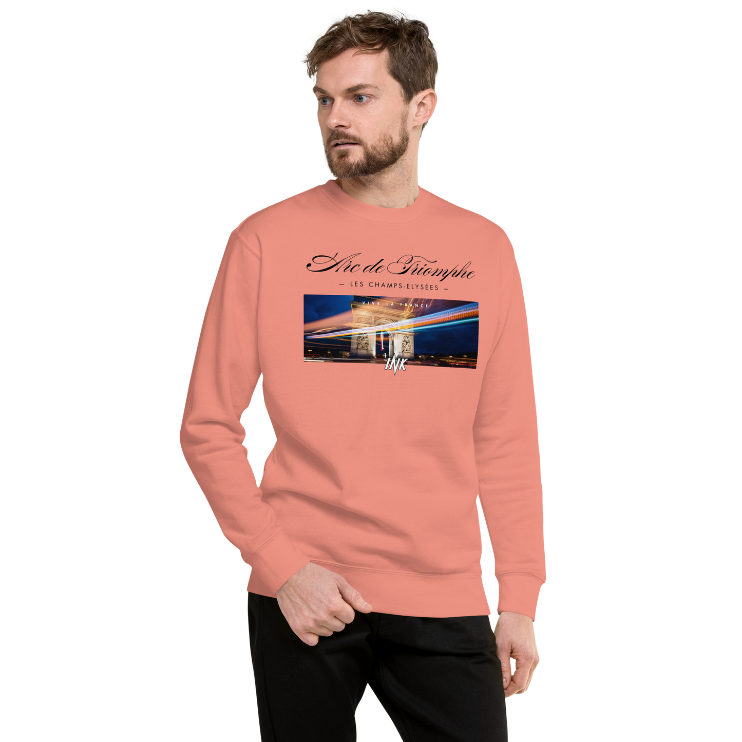 Essential Stylish Crewneck Premium Sweatshirt with "Arc de Triomphe" motif