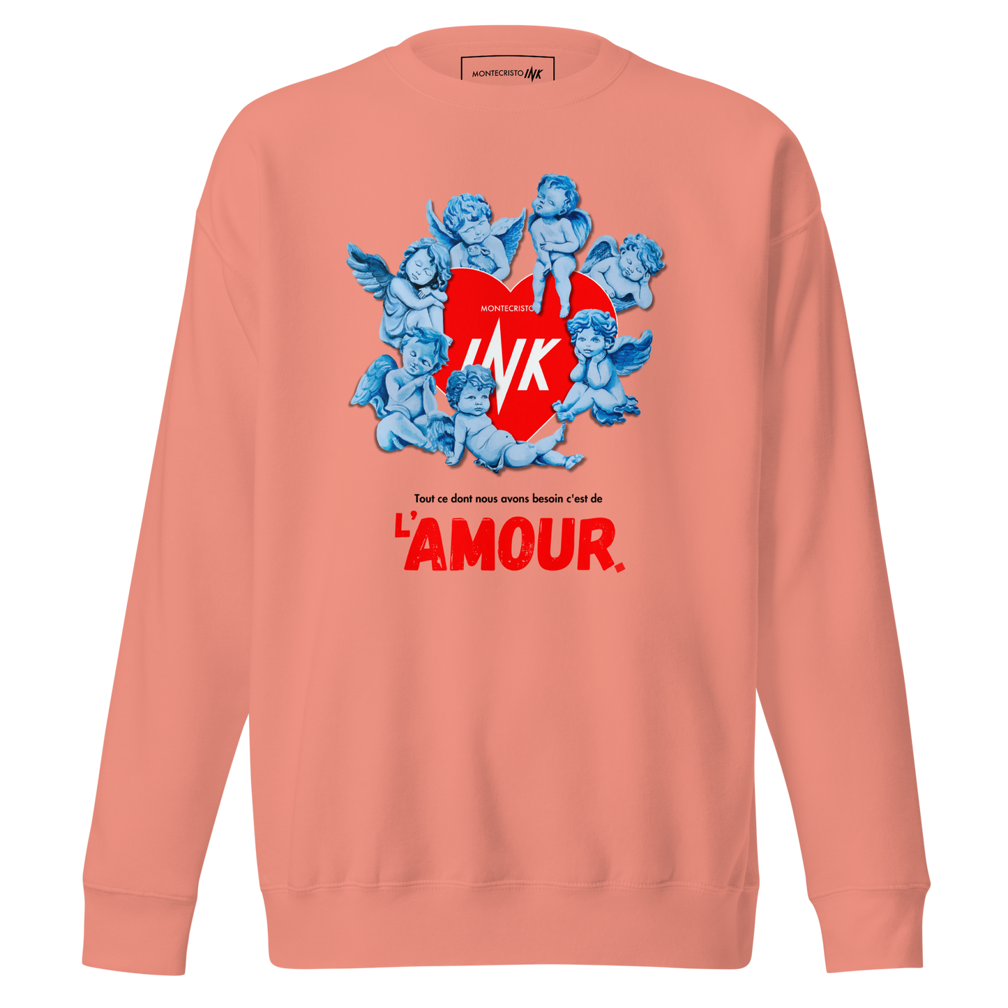 Essential Stylish Crewneck Premium Sweatshirt with "AMOUR" motif