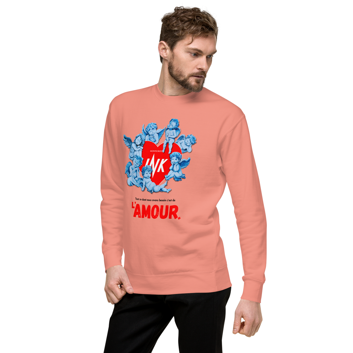 Essential Stylish Crewneck Premium Sweatshirt with "AMOUR" motif