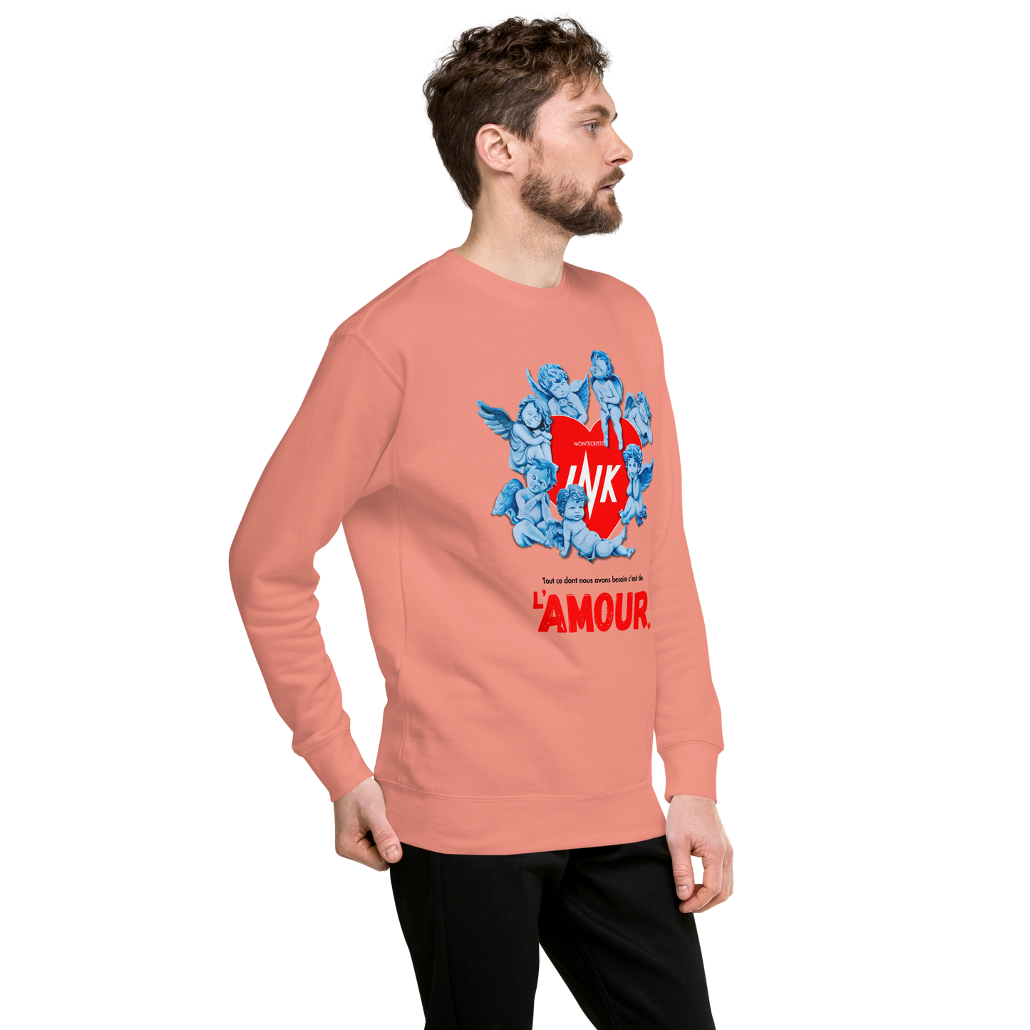 Essential Stylish Crewneck Premium Sweatshirt with "AMOUR" motif